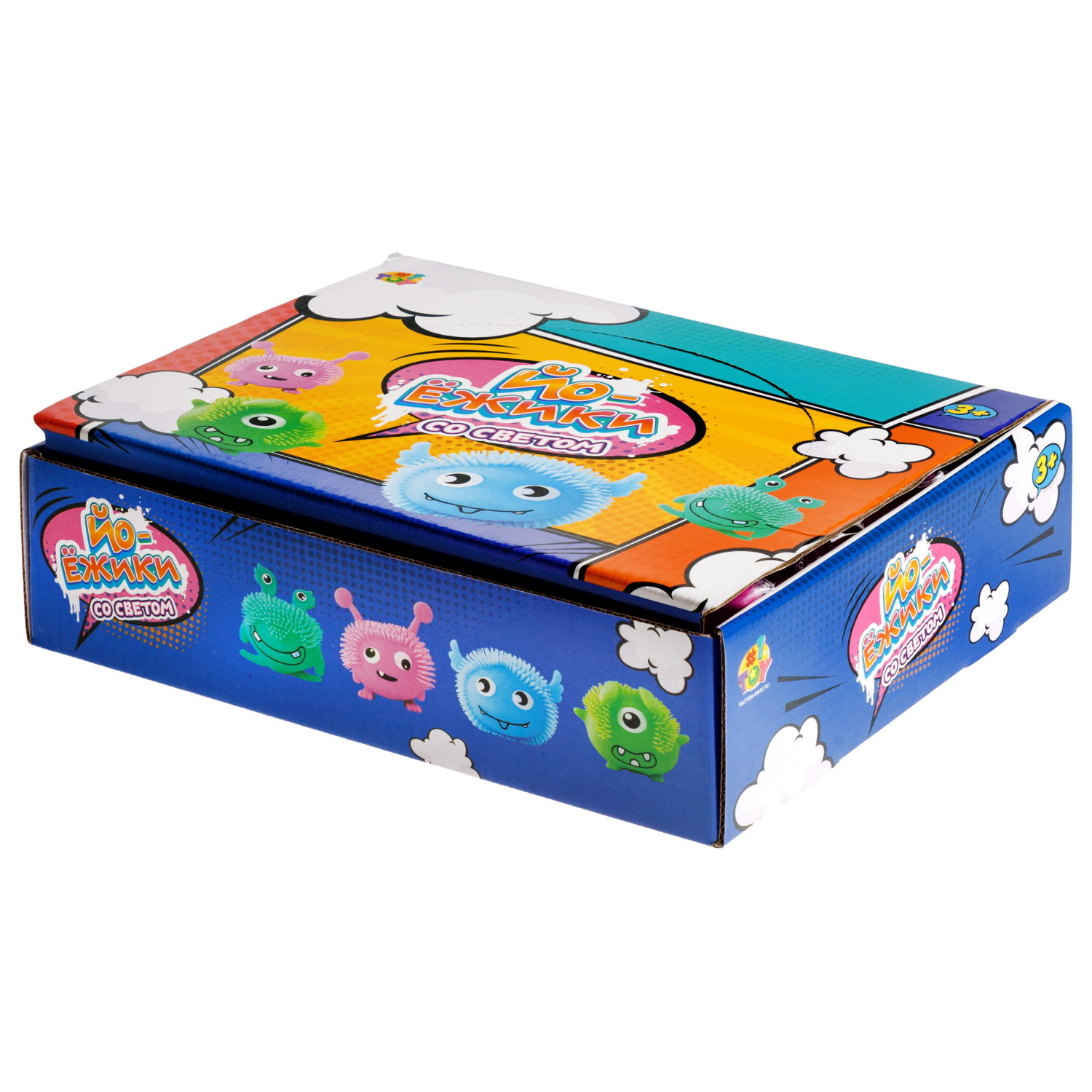 Игрушка-антистресс для рук 1toy Йо-Ёжики, "Монстр" 6 см, со светом, 4 вида в ассортименте