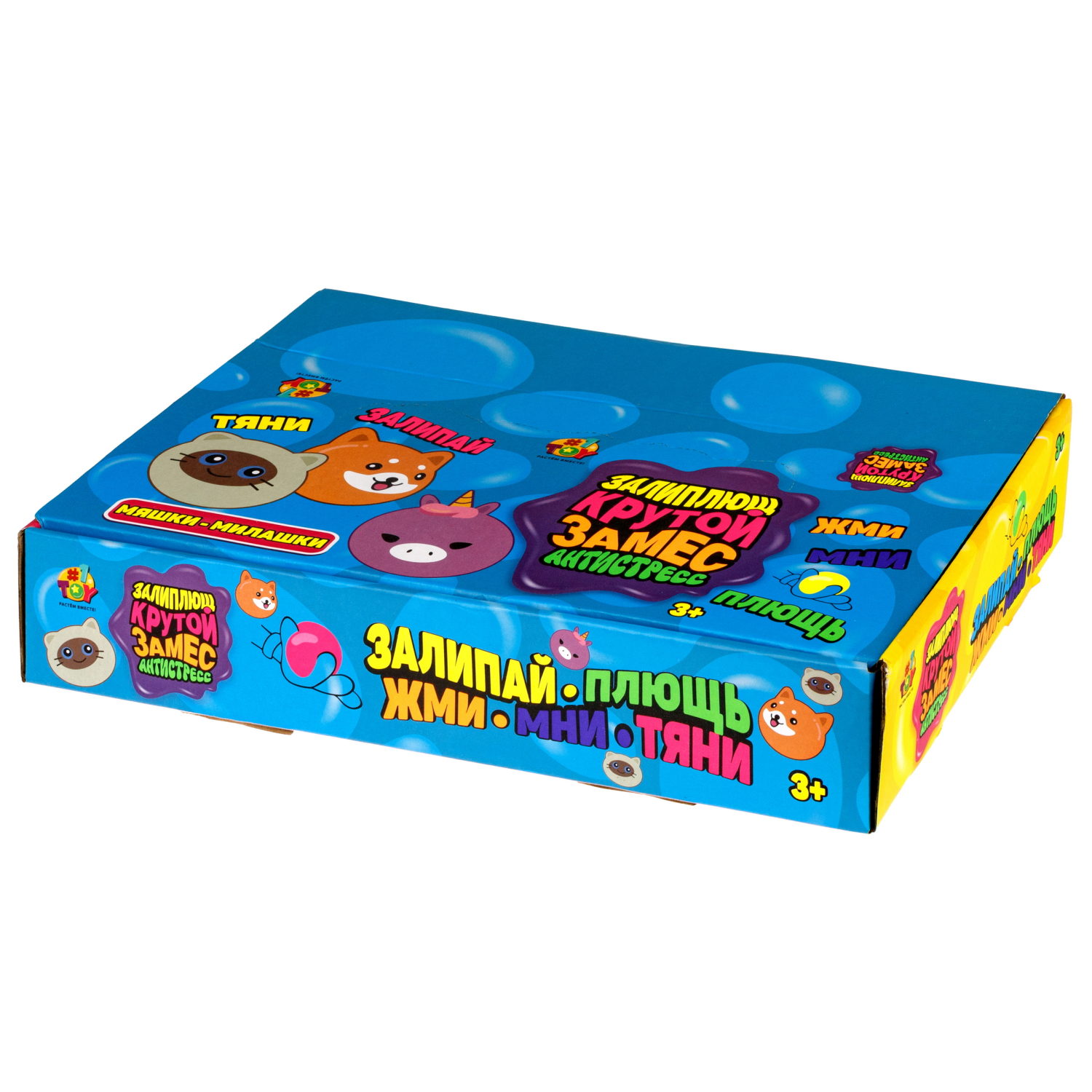 Игрушка-антистресс 1TOY Крутой замес Залиплющ, Мяшки-милашки, 7*7,5*5,5 см, в ассортименте кот, корги, единорог