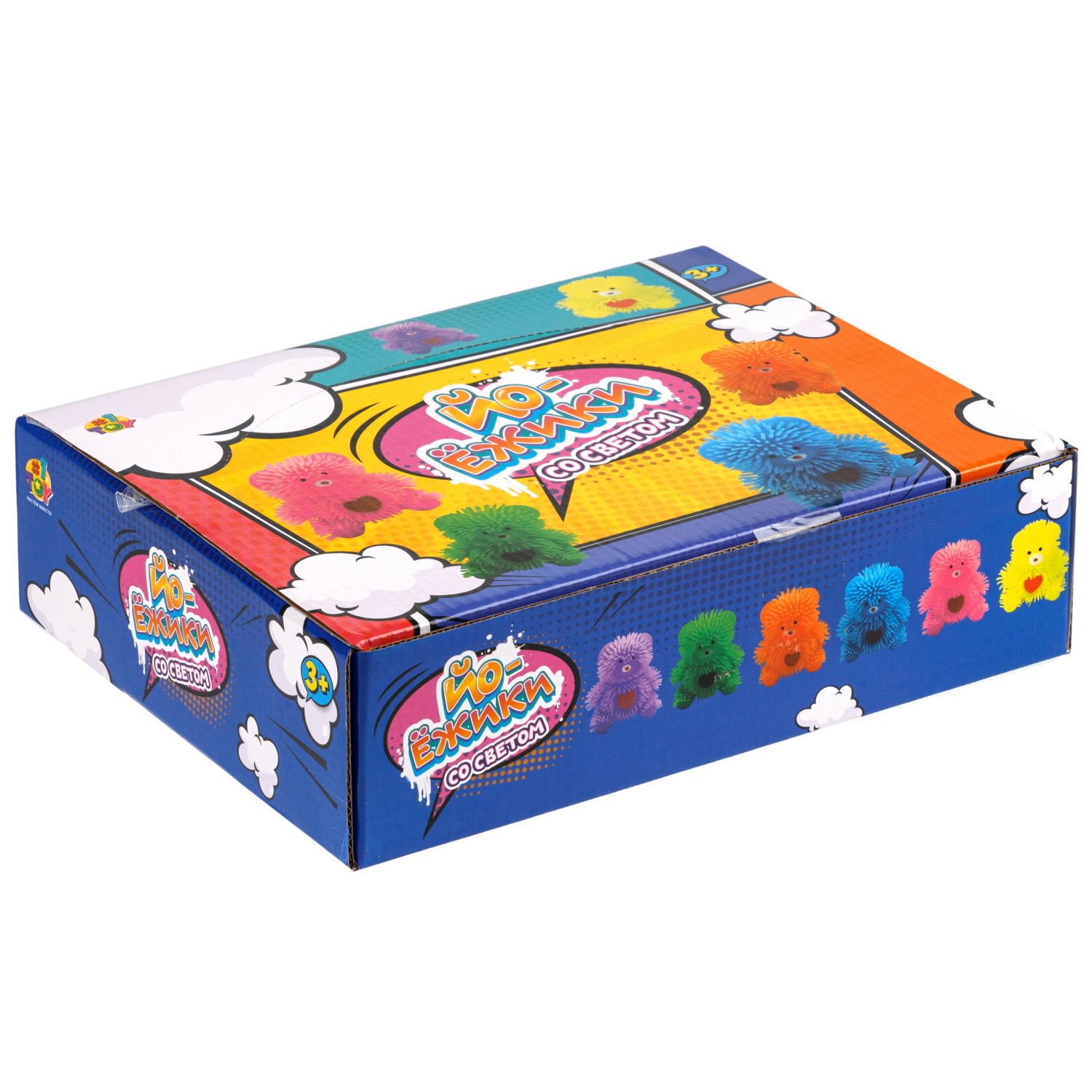 Игрушка-антистресс для рук 1toy Йо-Ёжики, "Медвежонок" 8 см, со светом, 6 видов в ассортименте