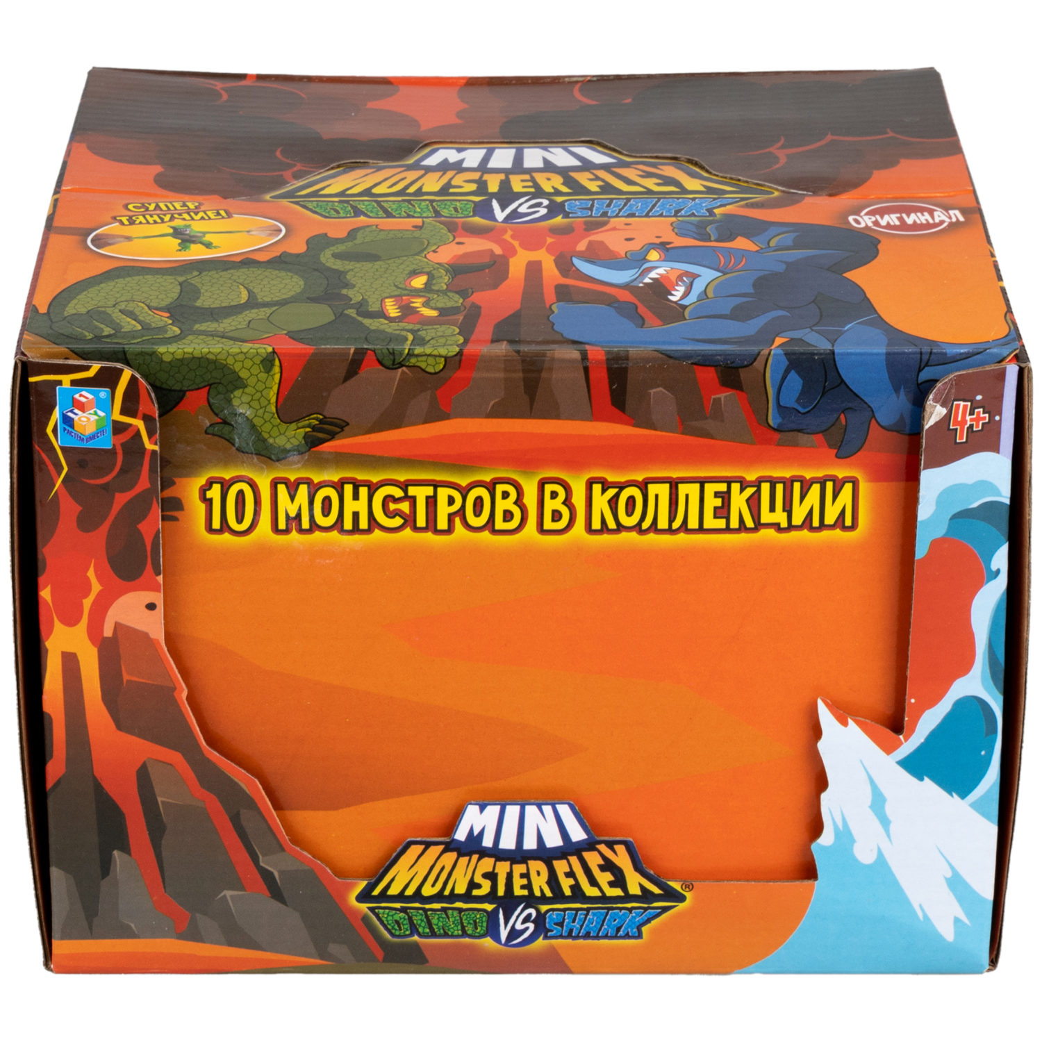 1TOY MONSTER FLEX MINI DINO и SHARK, тянущиеся фигурки, 10 видов в ассортименте