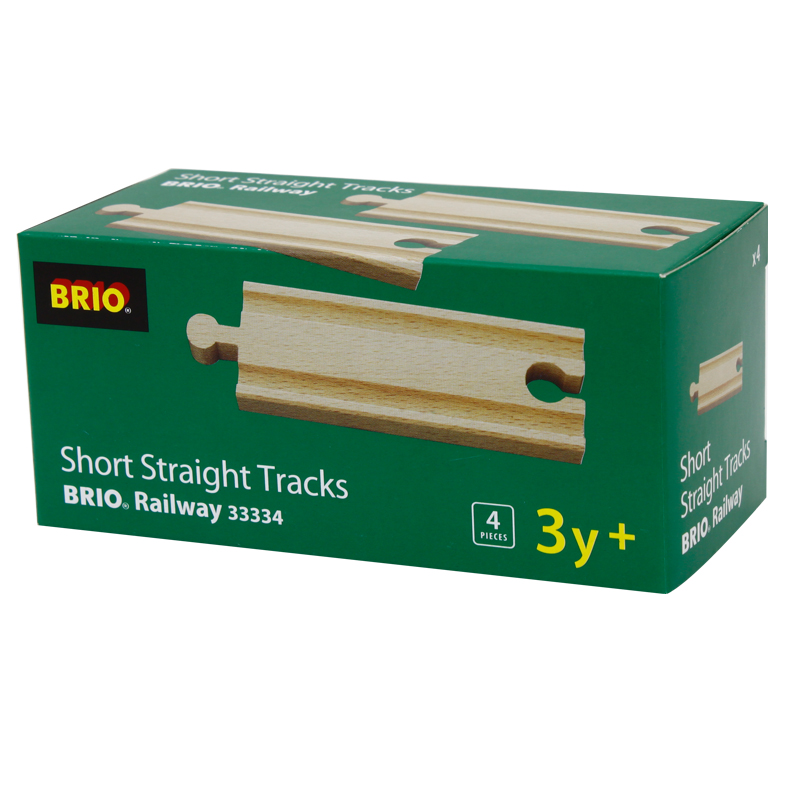 Рельсы для деревянной железной дороги BRIO прямые, 10,8 см, 4 шт.