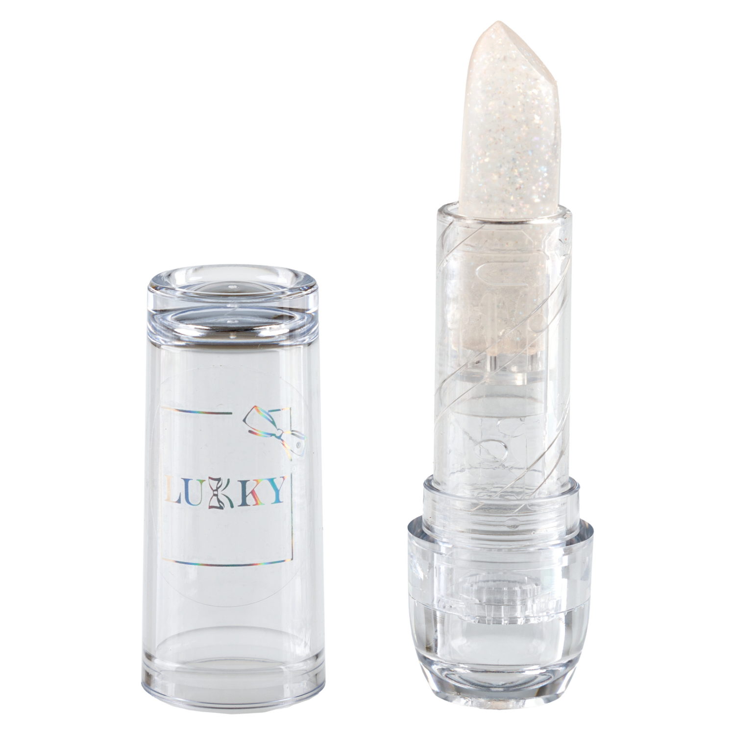 Lukky Magic Crystal блестящая помада, меняющая цвет на розовый, цвет прозрачный с блестками, с ароматом ванили, 3,4 гр, блистер