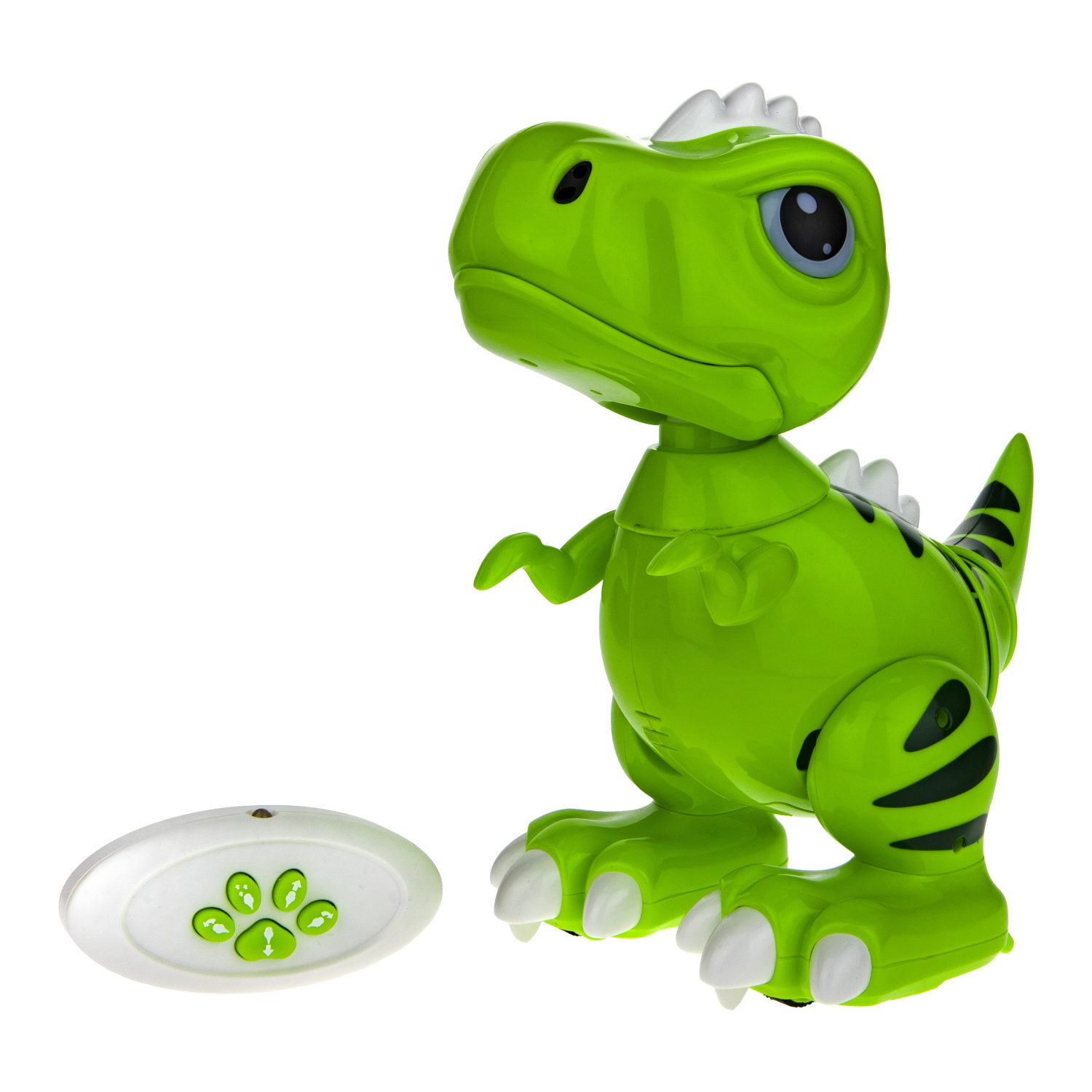 1TOY игрушка интерактивная Robo Pets Динозавр Т-РЕКС  зеленый (4*ААА бат.не входят в комплект), ИК пульт (2*ААА бат.не входят в комплект), свет, звук,