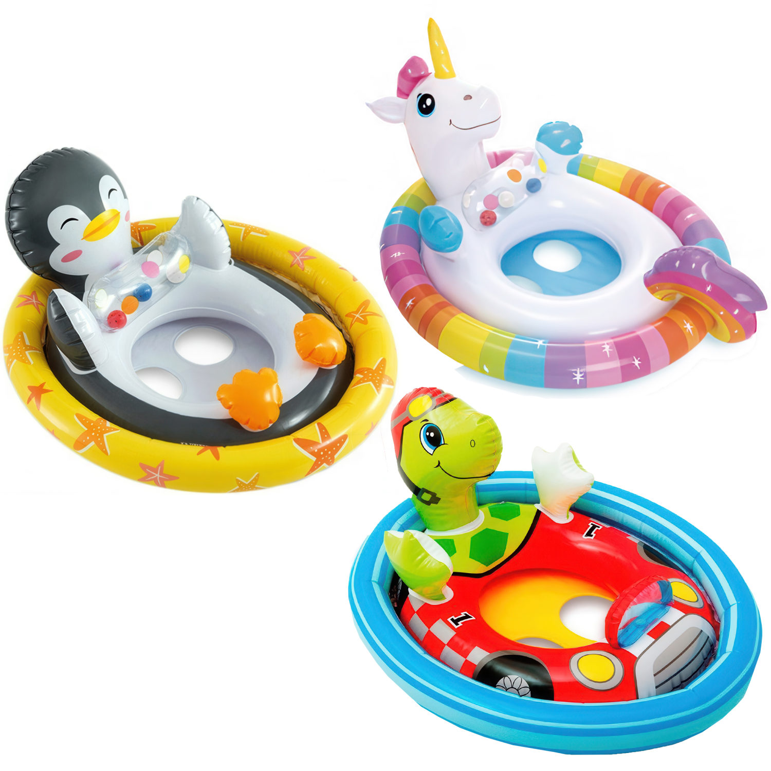 Круг для плавания детский с сидением Intex Пингвин, 3 - 4 года