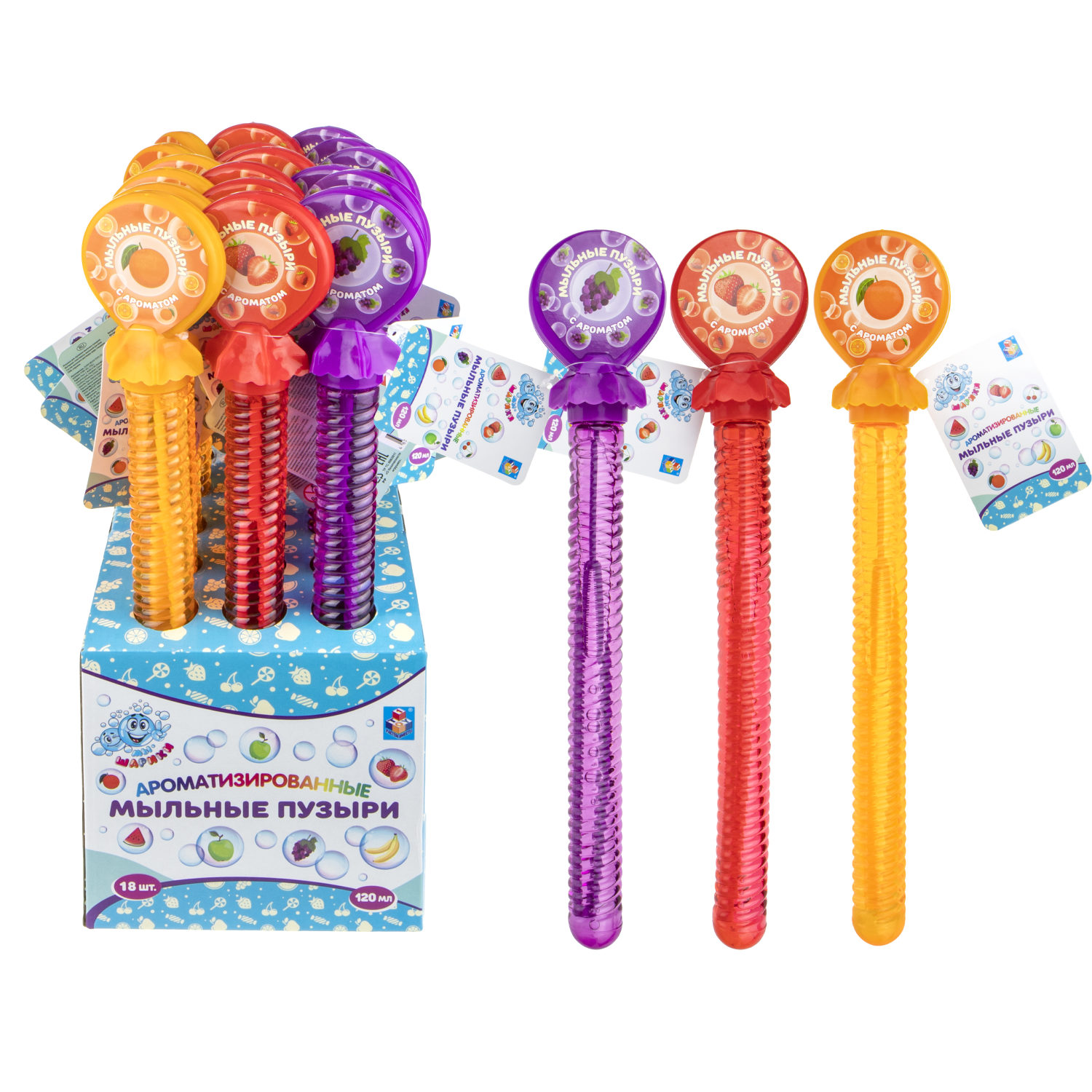 Мыльные пузыри 1TOY Мы-Шарики! Леденец, ароматизированные, 120 мл