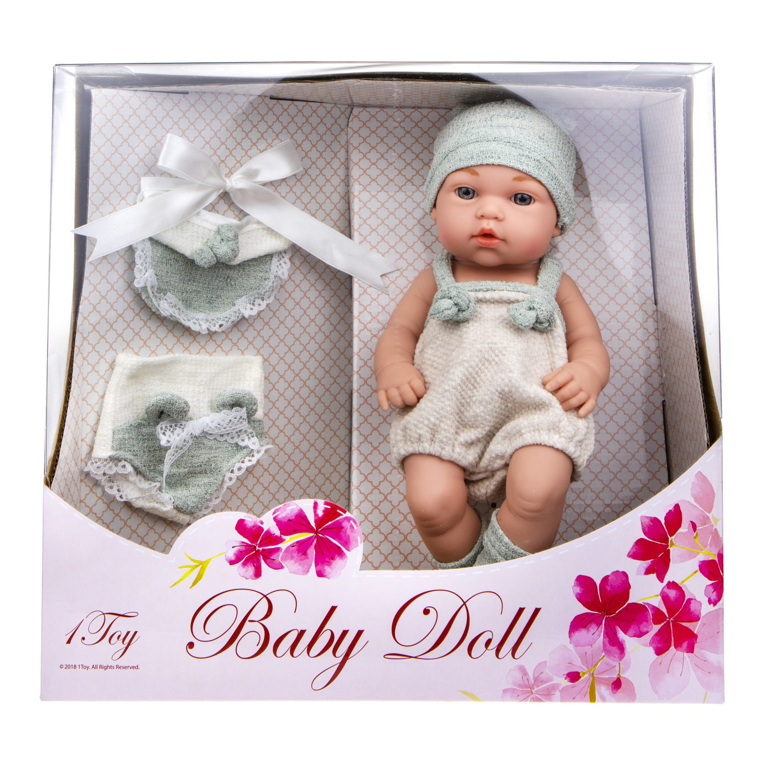 Пупс 1TOY Baby Doll в голубой одежде, 30 см
