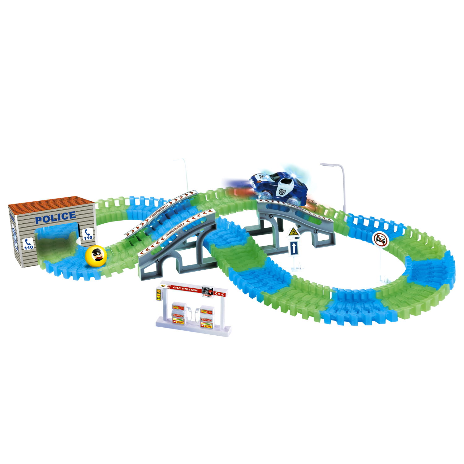 Игровой набор 1TOY Гибкий трек "Полиция", 139 деталей
