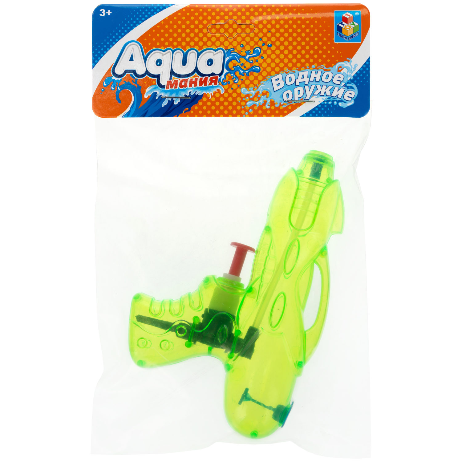 Водный пистолет 1TOY Аквамания, 12,5х8,5х2,4 см