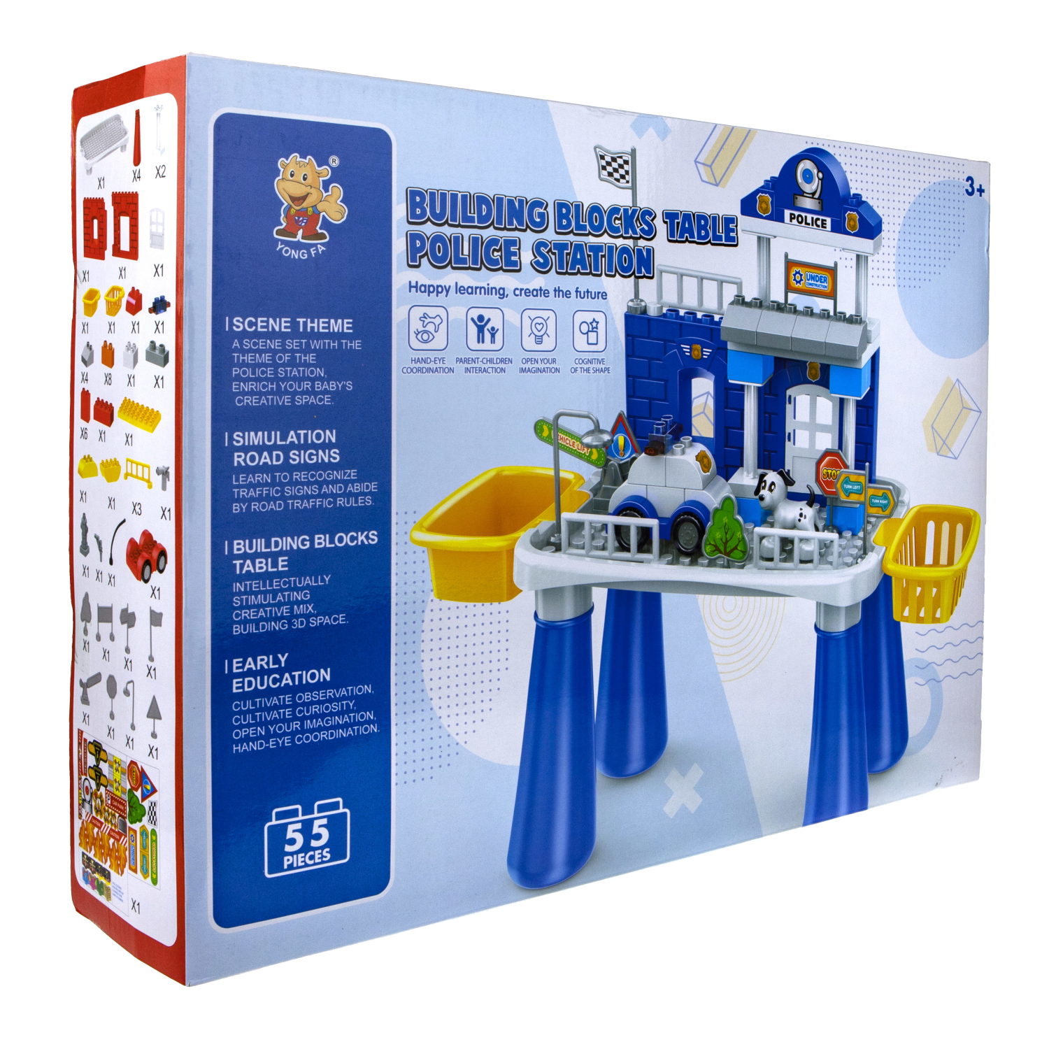 Наб.столик конструктор Полицейская станция 55 дет., в кор.43*9,5*32см
