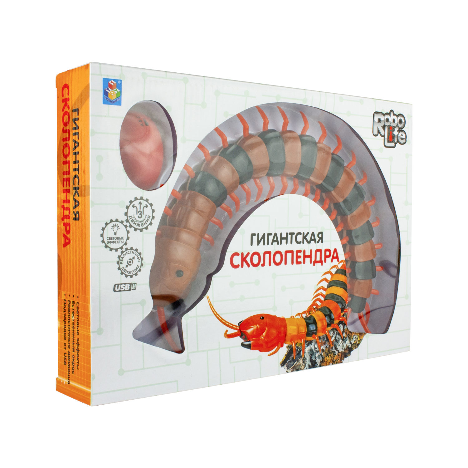 Интерактивная игрушка на пульте управления 1TOY Гигантская сколопендра со световыми эффектами