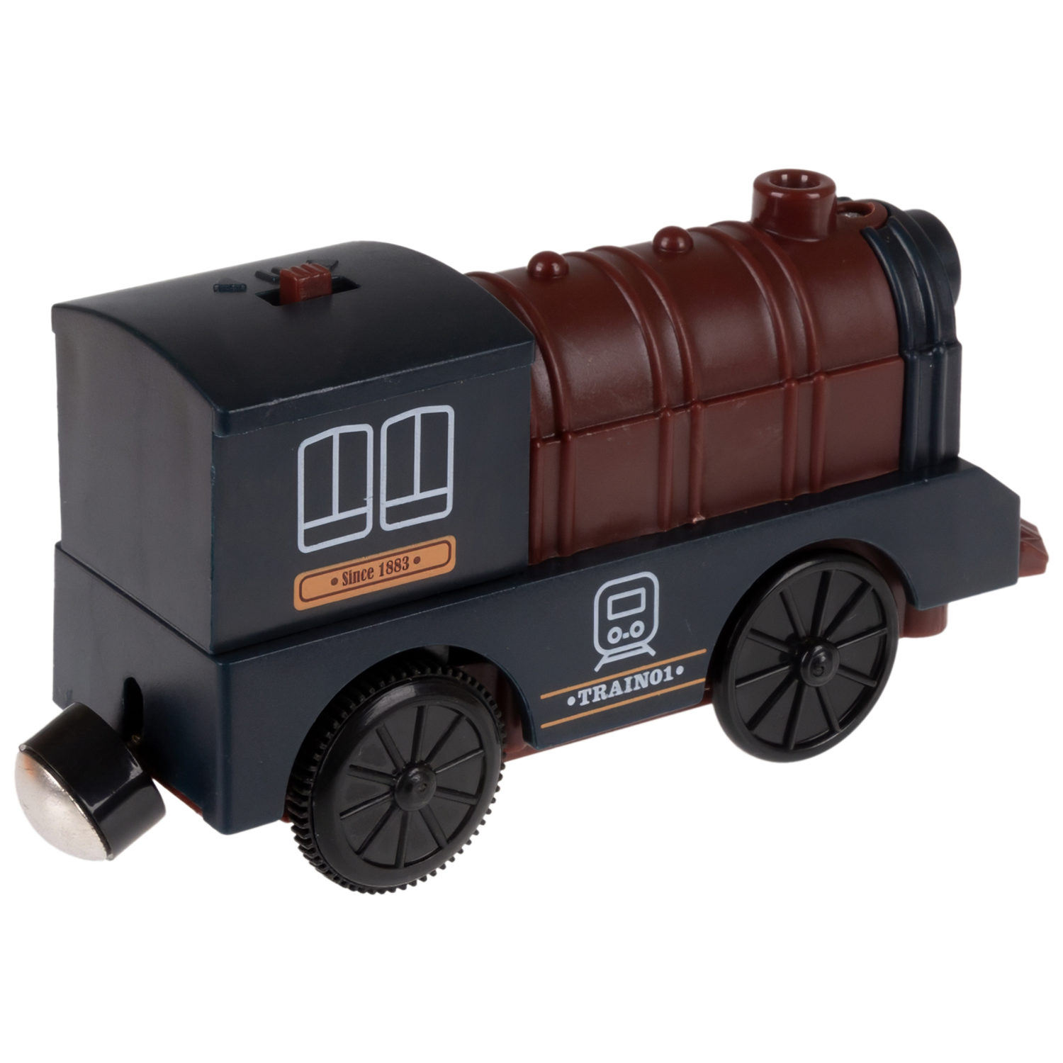Детская железная дорога с электропоездом 1TOY InterCity, со светом, звуком, паровоз на рельсах, в подарочном наборе, 90 деталей