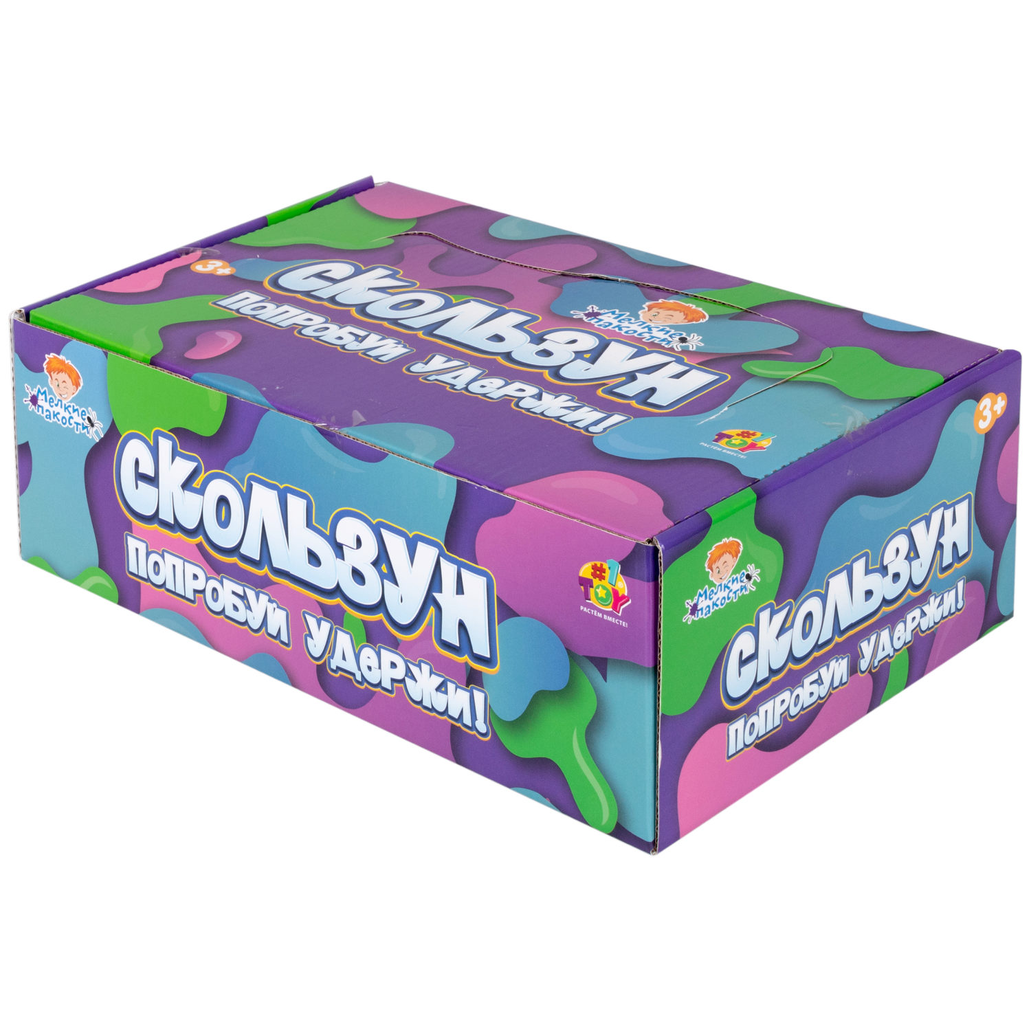 Скользун с блестками 1TOY,13х5 см, 4 цвета в ассортименте