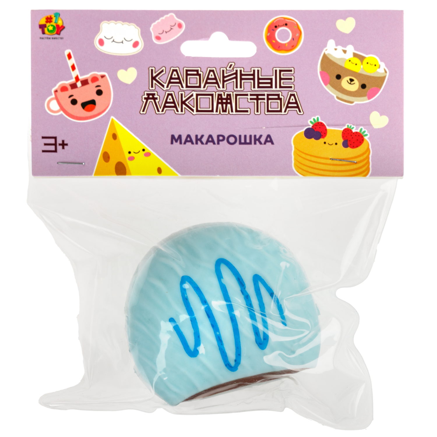 Антистресс-игрушка 1TOY Крутой замес Залиплющ Макарошка, 8х7,5х2,5 см, в ассортименте