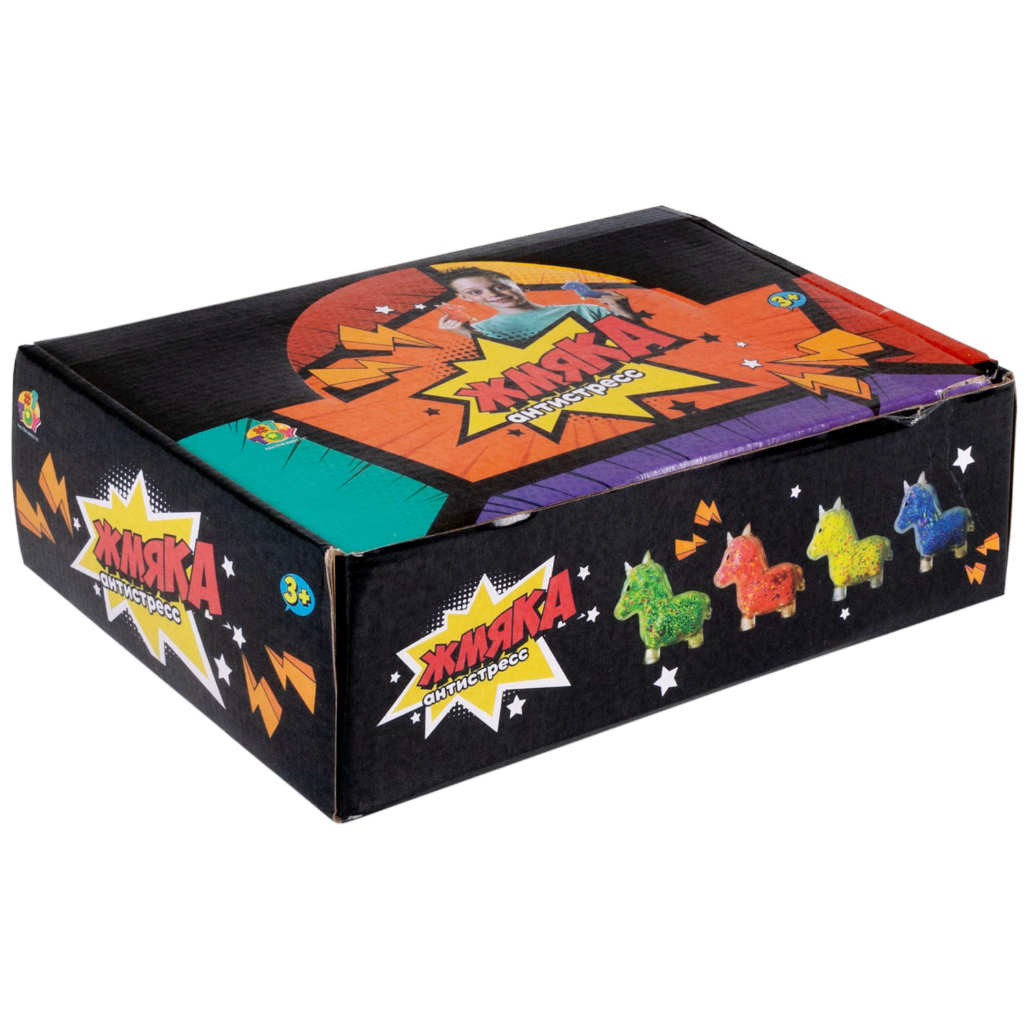 1toy Жмяка единорог с пенопластовыми шариками, 11х8 см, 4 вида в ассортименте