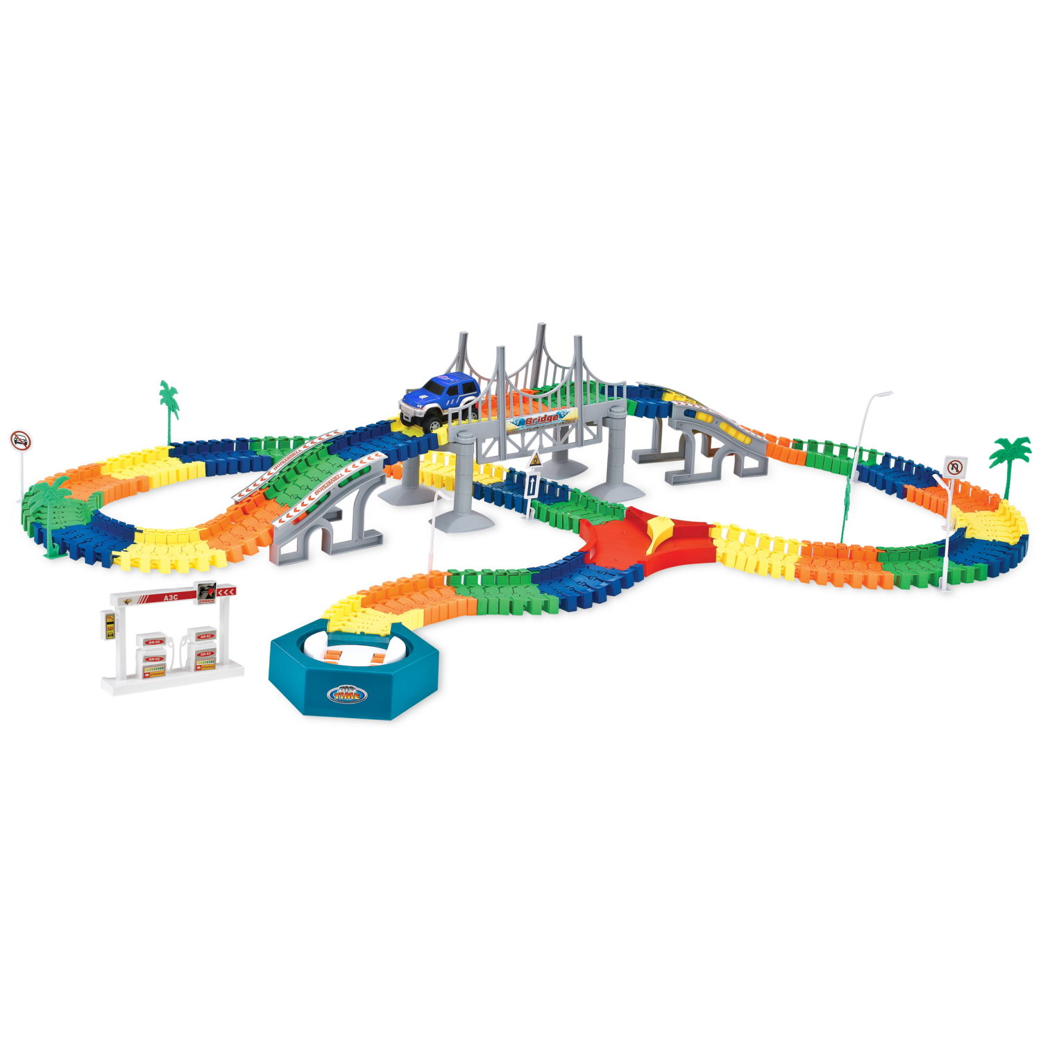 Автотрек 1TOY «Большое путешествие», гибкий трек с машинкой