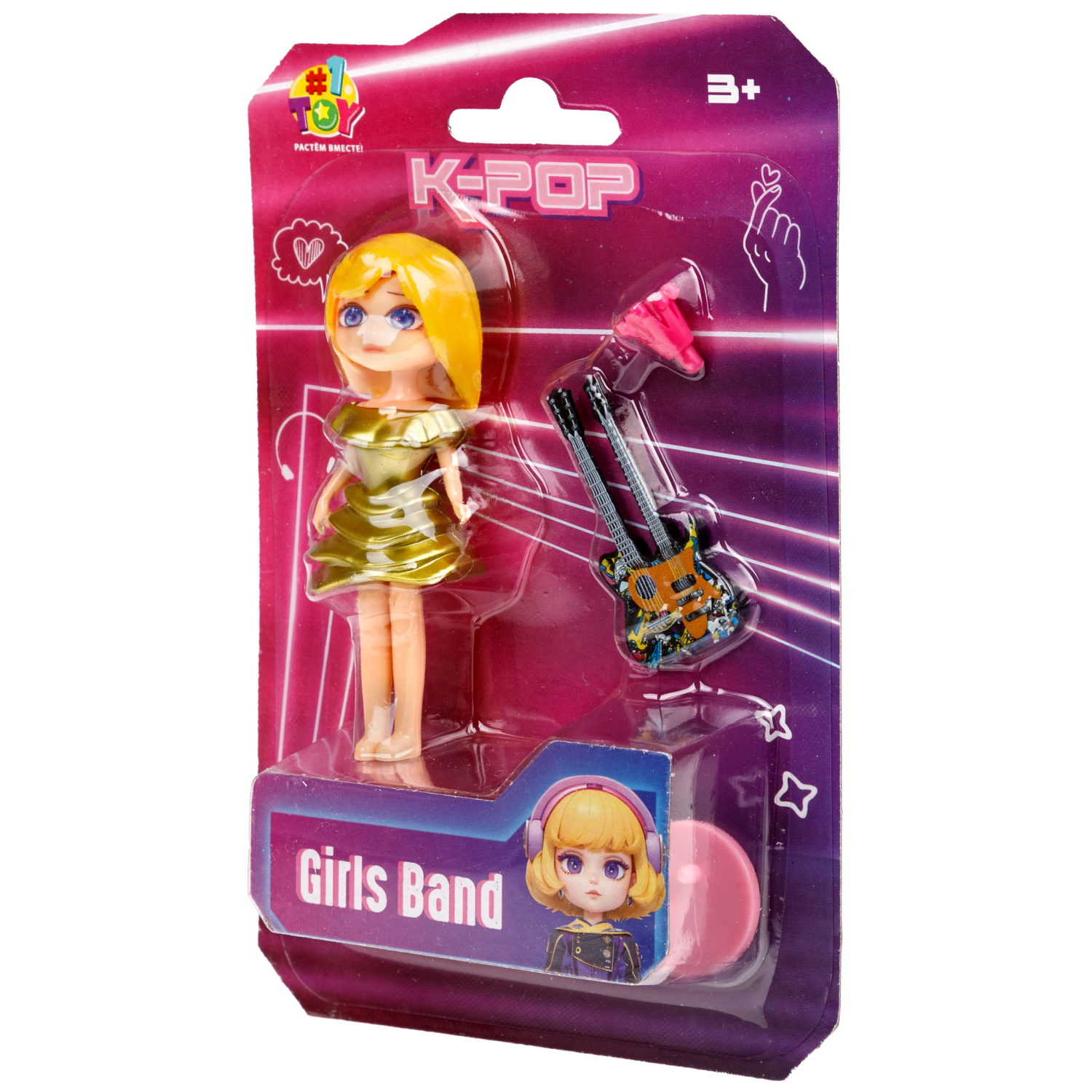 Кукла 1TOY K-POP Girls band с музыкальными инструментами, 30 видов в ассортименте