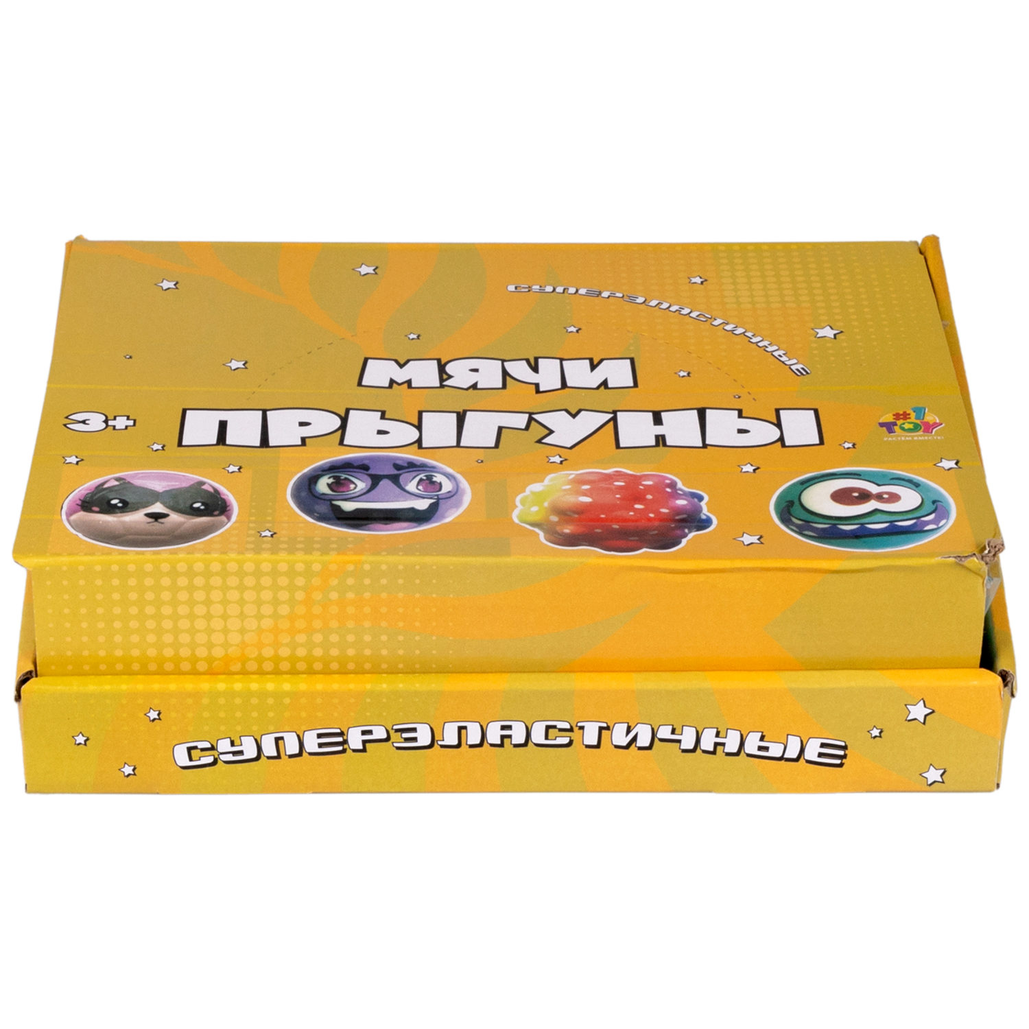 1toy мячик суперэластичный PU рифленый "Зверята" 6,3 см, дб 12 штук