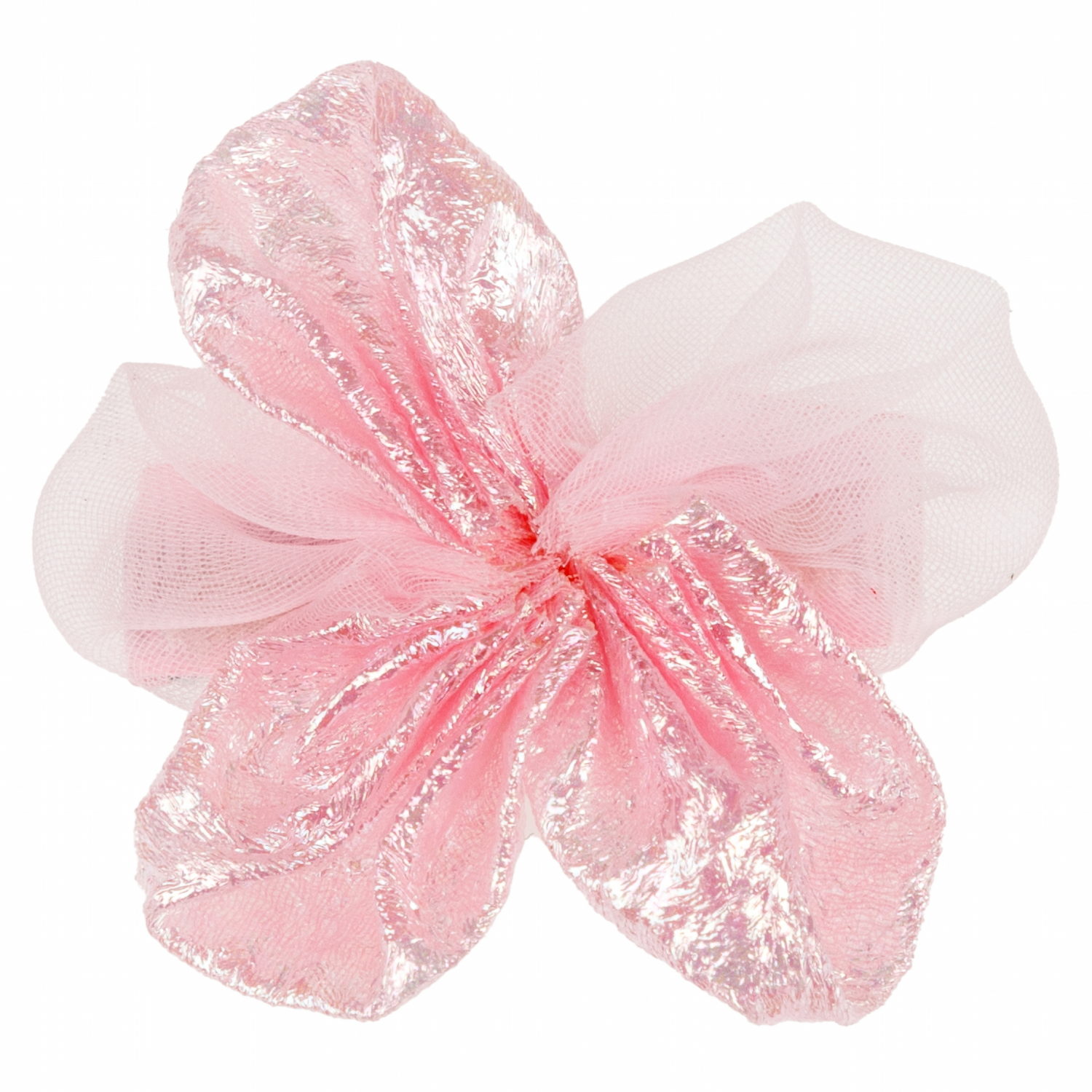 Lukky Fashion набор из 2 заколок-зажимов д.волос Бантик и Цветок Шифон и Шёлк,4 цв.микс