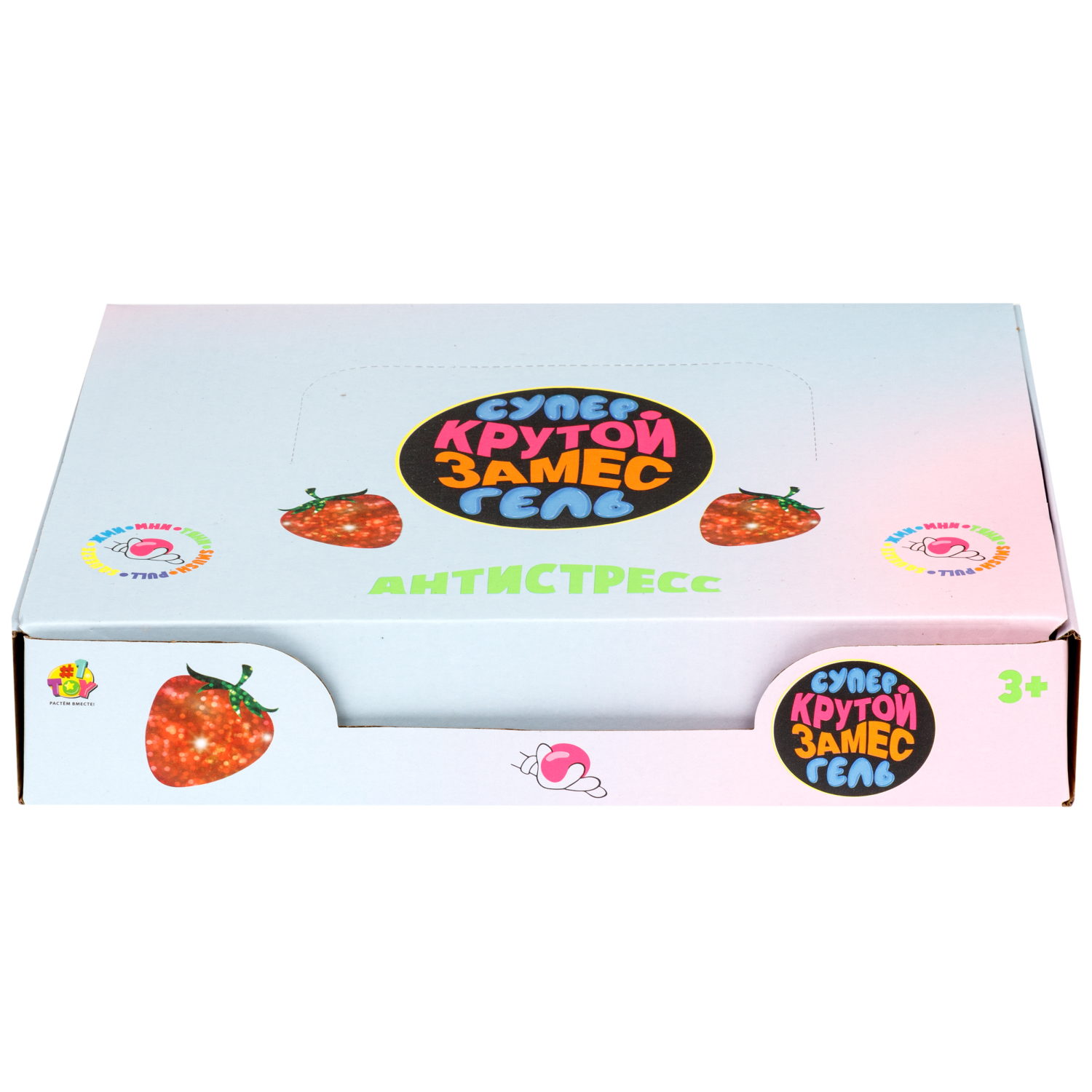 Игрушка-антистресс 1TOY Крутой замес «Супергель» клубника 5,5*5,5 см