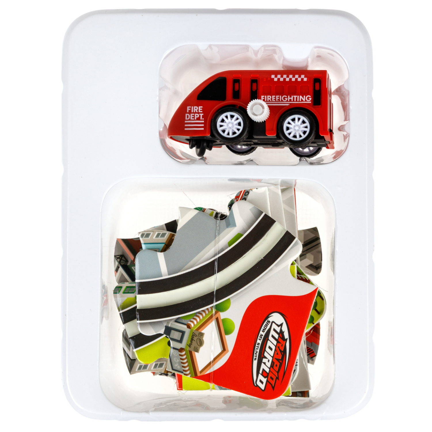 Игровой набор 1TOY Пазл-трек "Мегаполис" с машинкой, 4 вида, 10 деталей