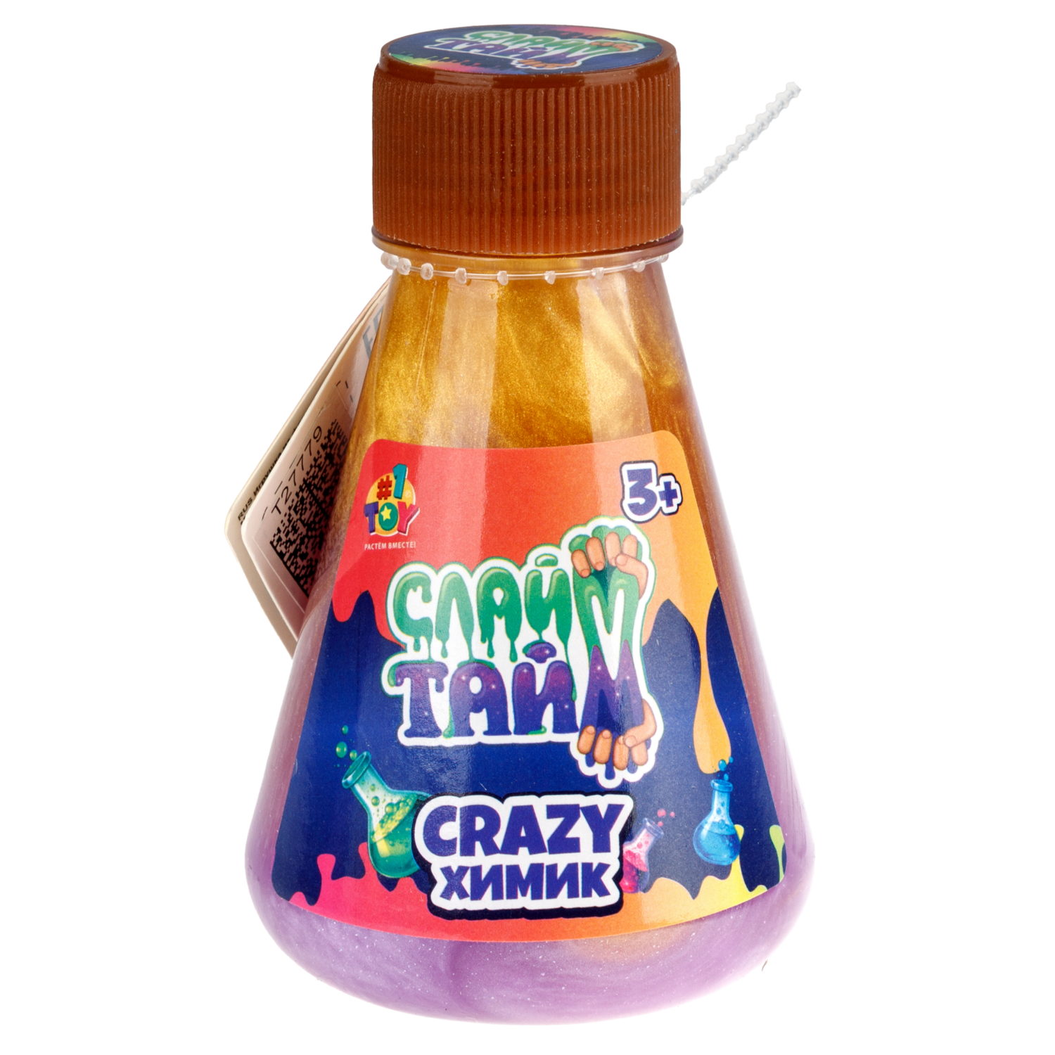 Слайм в банке 1TOY Химик, в ассортименте