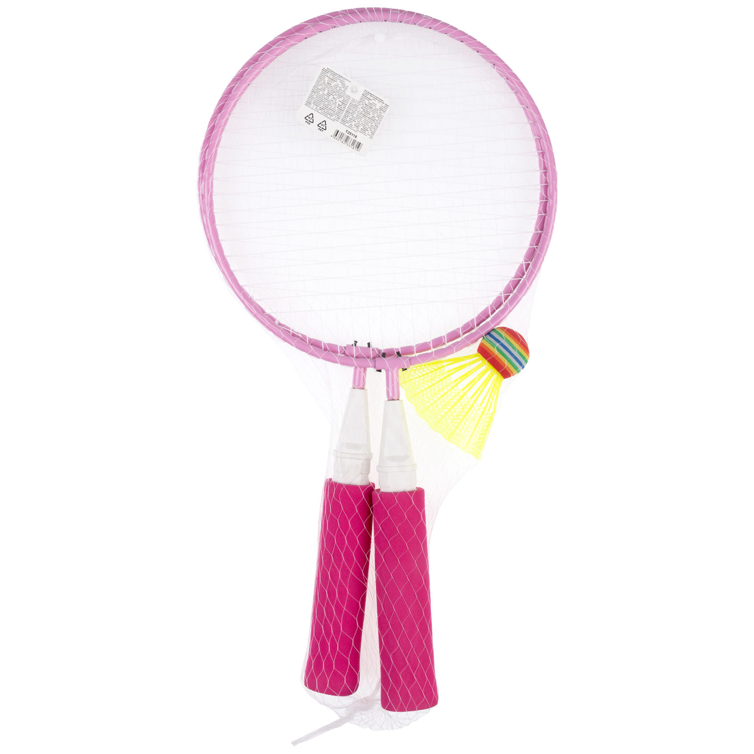 Бадминтон 1TOY 2 ракетки с мягкими ручками, 1 волан, в ассортименте