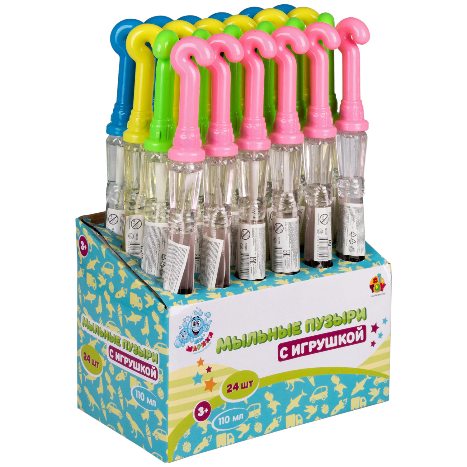 Мыльные пузыри Мы-шарики! 1TOY с игрушкой Зонтик, 110 мл