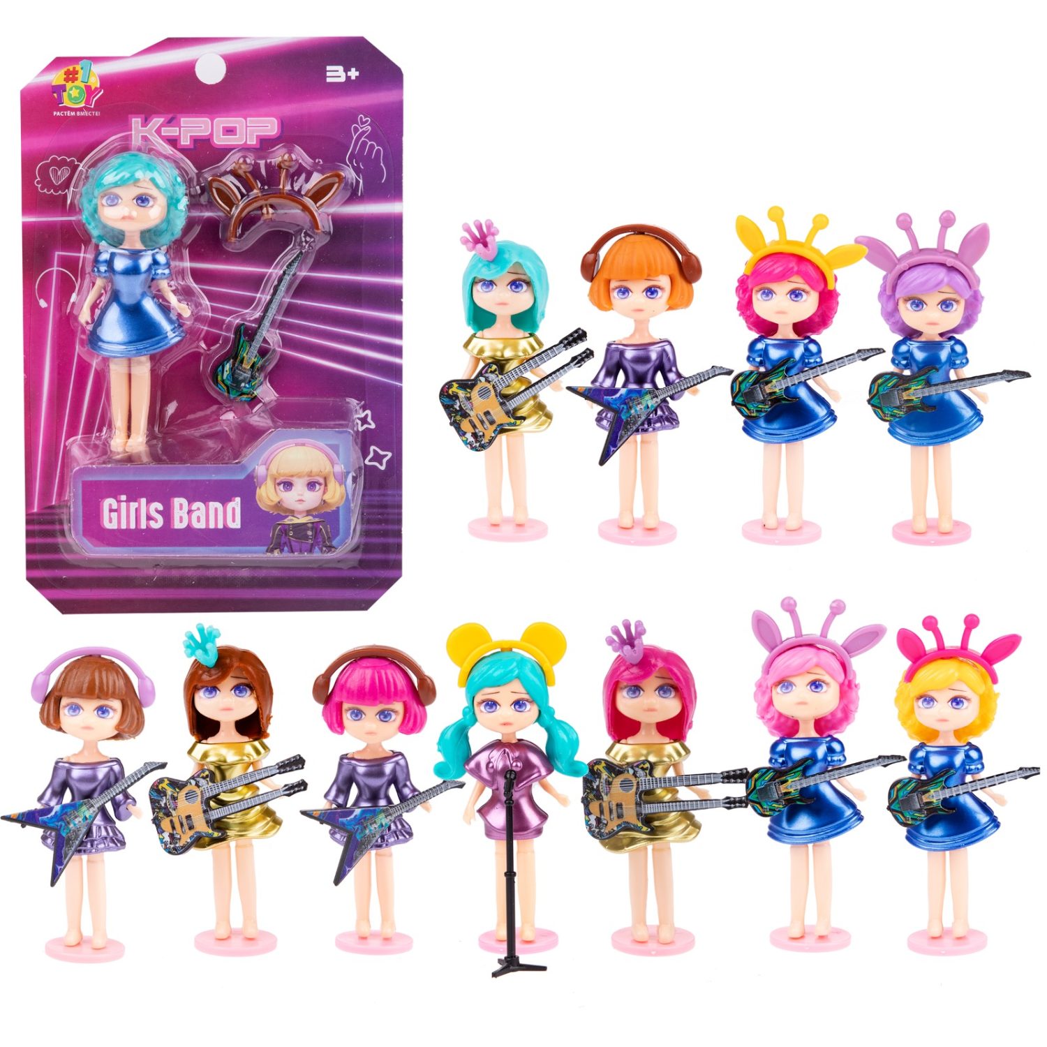 1TOY K-POP Girls band Кукла с муз.инструментом и аксессуарами, в асс.12 видов