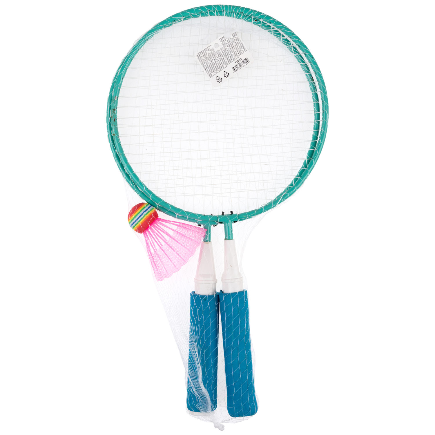 Бадминтон 1TOY 2 ракетки с мягкими ручками, 1 волан, в ассортименте