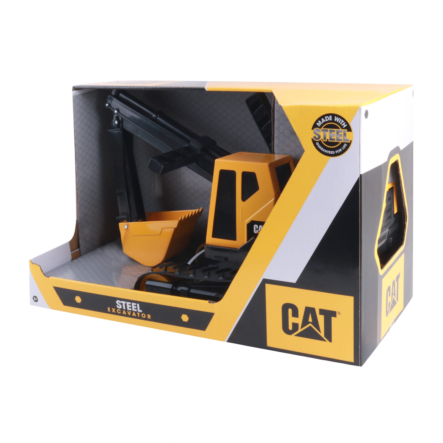 Экскаватор игрушка CAT большой для песочницы, трактор с ковшом, погрузчик