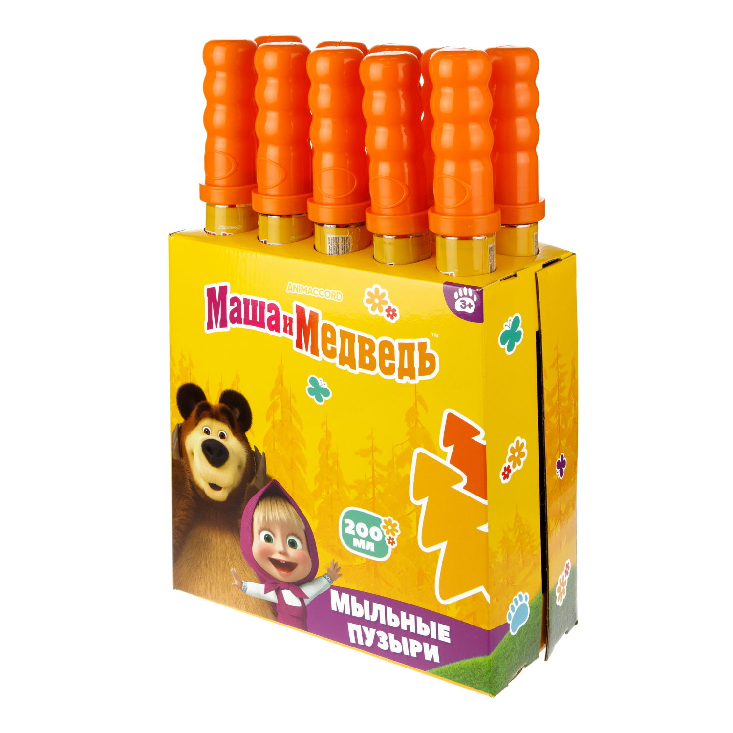 Мыльные пузыри 1TOY Маша и Медведь колба 200 мл