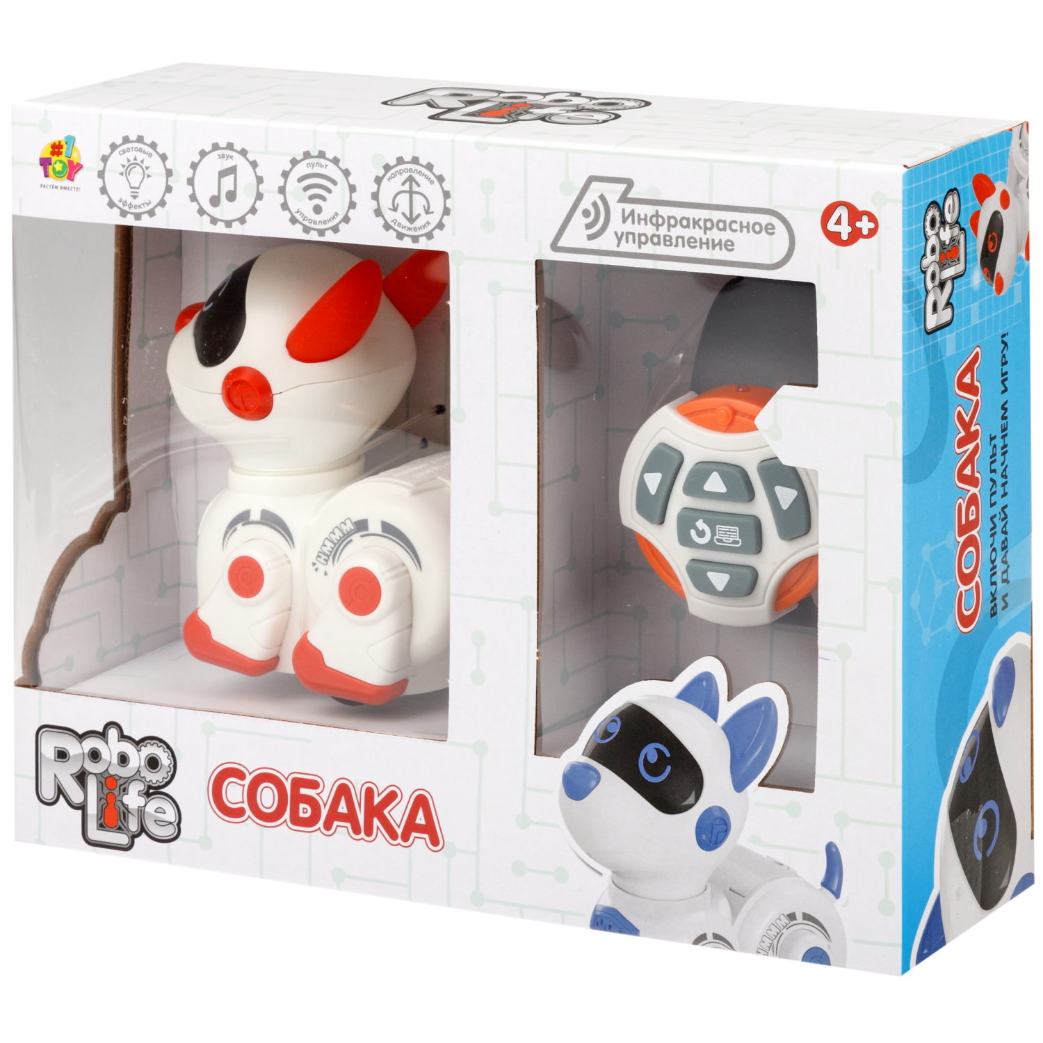 Интерактивная собака 1TOY Robolife на пульте управления, со светом и звуком