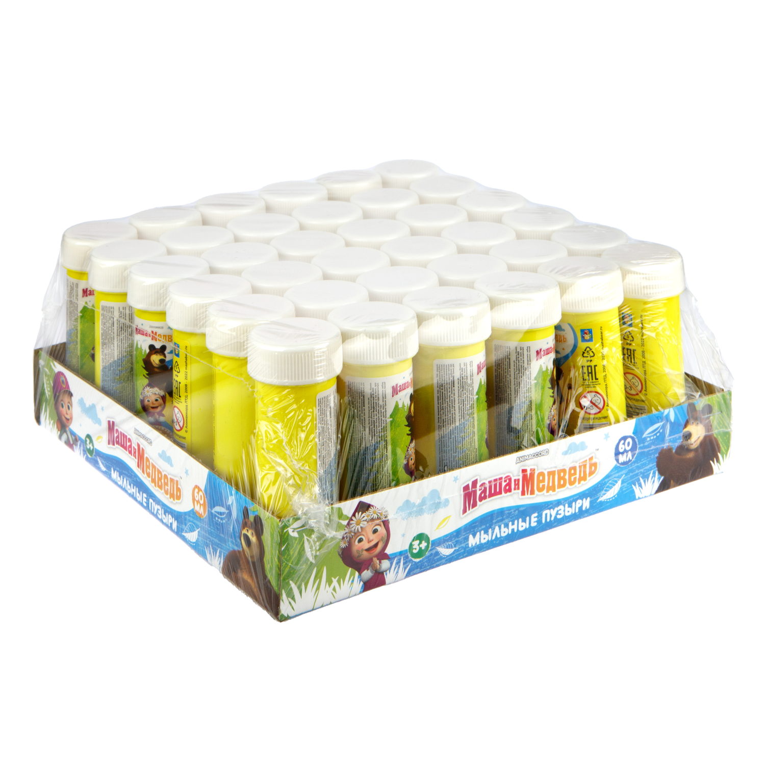 Мыльные пузыри 1TOY Маша и Медведь, 60 мл