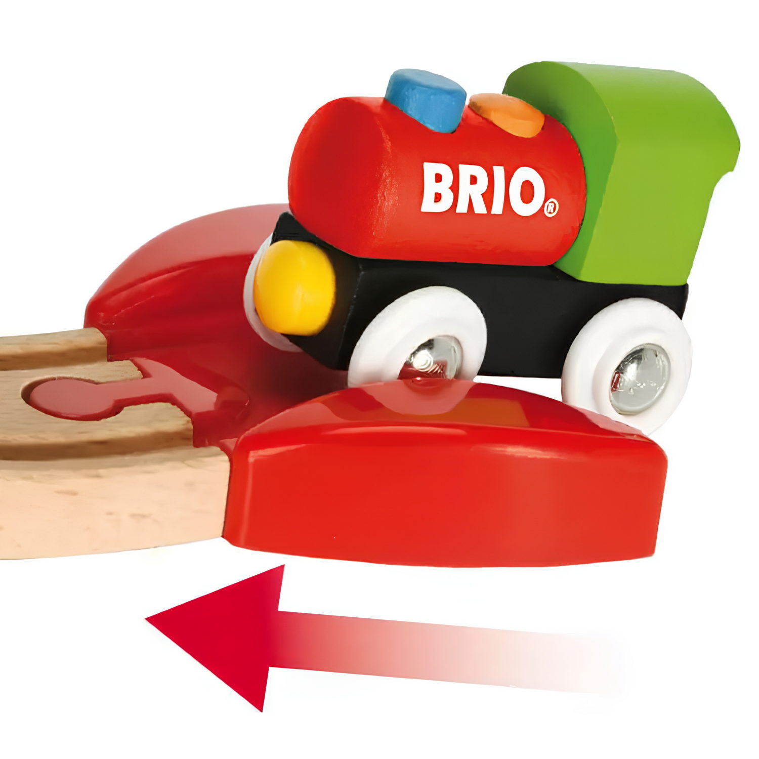 Деревянная железная дорога BRIO, поезд детский на рельсах - паровозик на магнитах, игрушки для малышей, 18 элементов