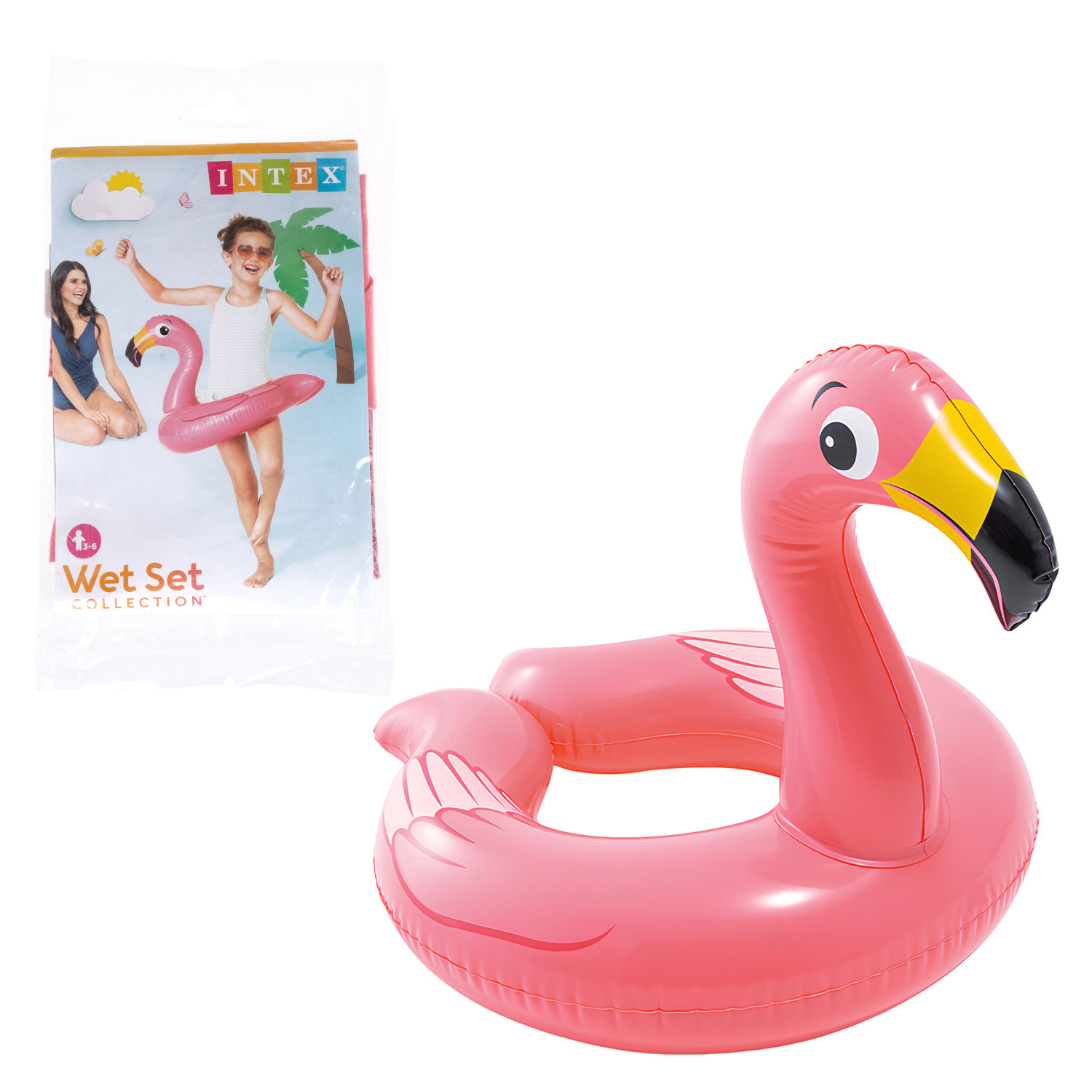 Круг для плавания детский Intex Водные птицы Фламинго, 3 - 6 лет