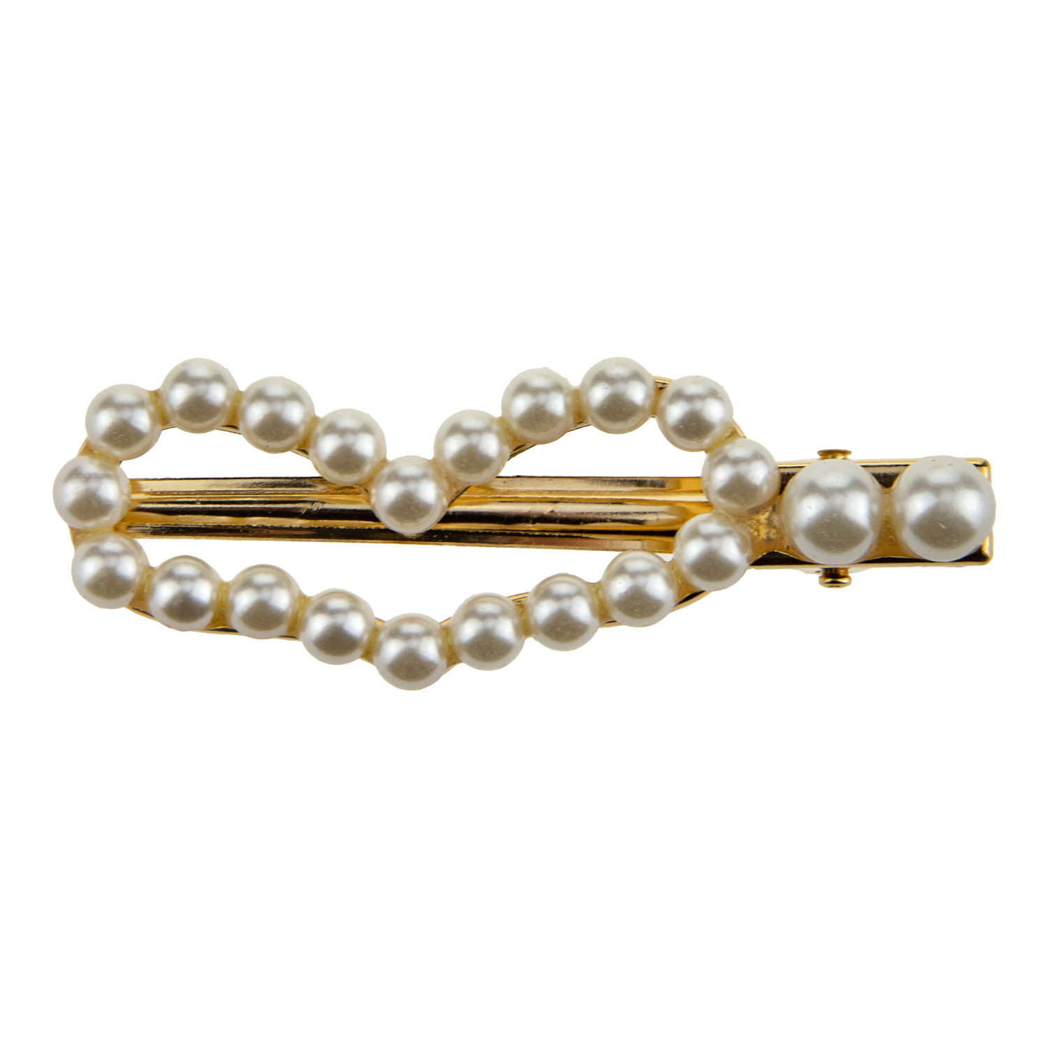 Заколка для волос Lukky Fashion Сердечко с жемчужинами, детская, для девочки, зажим