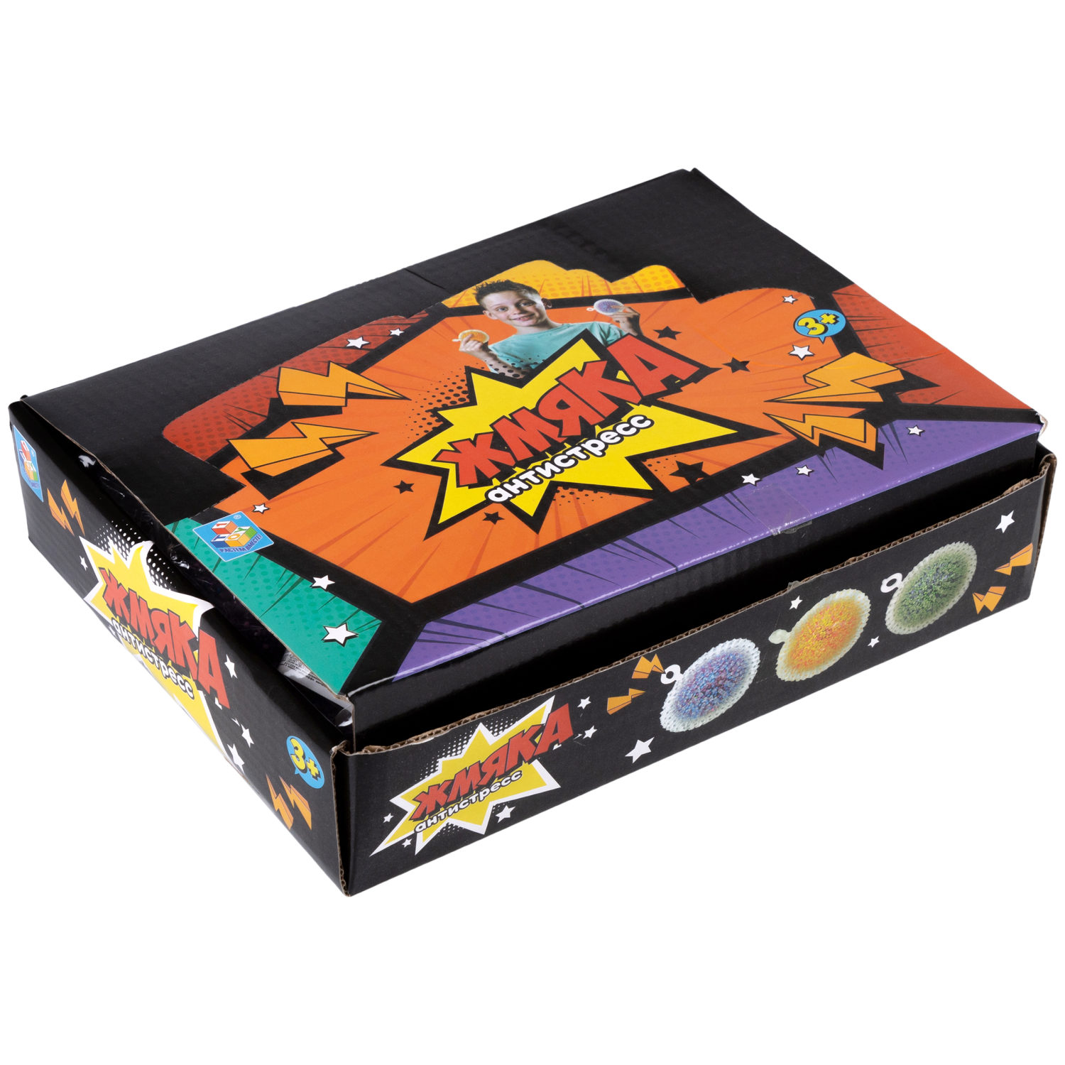 1toy Жмяка-антистресс "Шар" с разноцветными шариками 7 см, 4 вида в асс., 12 шт. в д/б