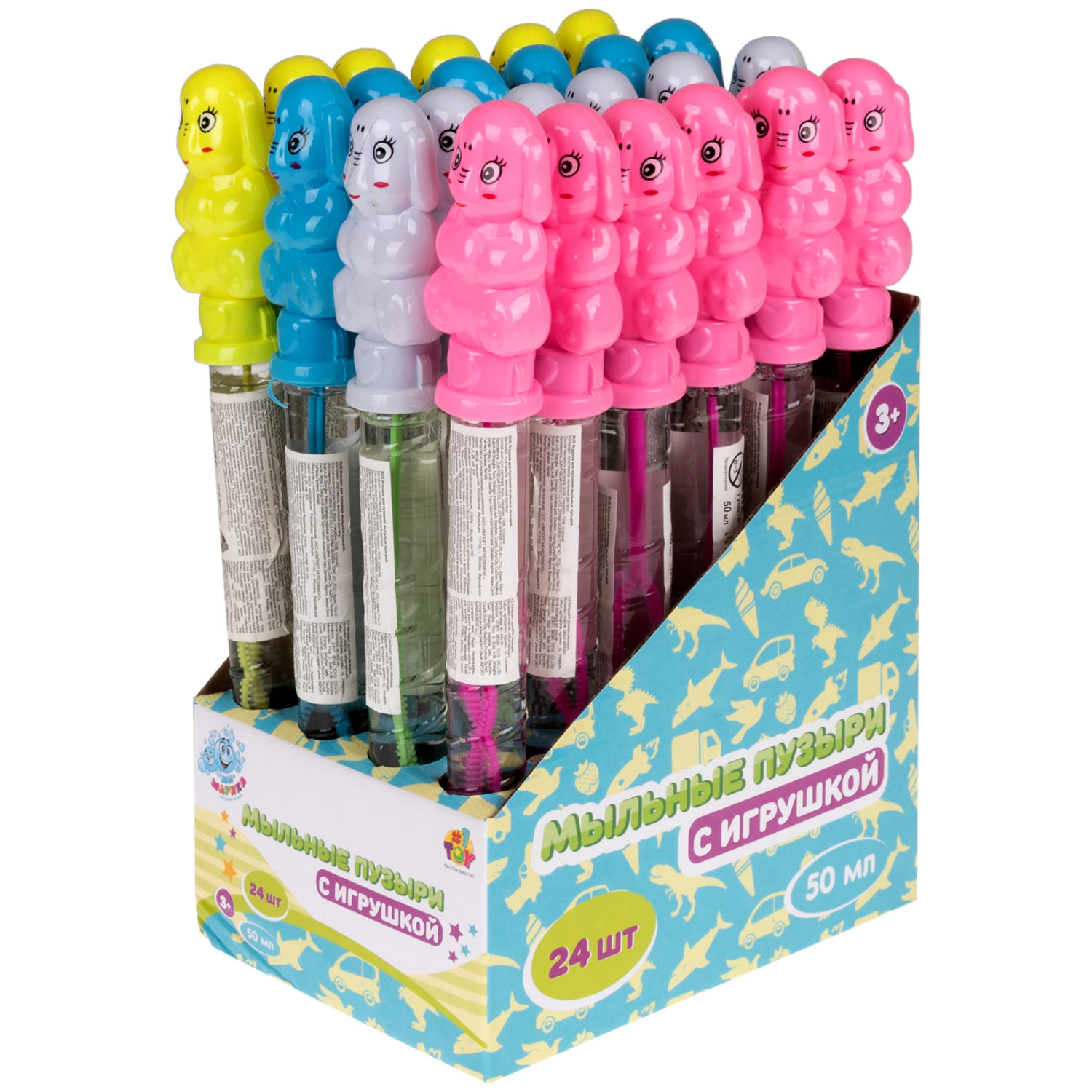 Мыльные пузыри Мы-шарики! 1TOY с игрушкой Слон, 50 мл