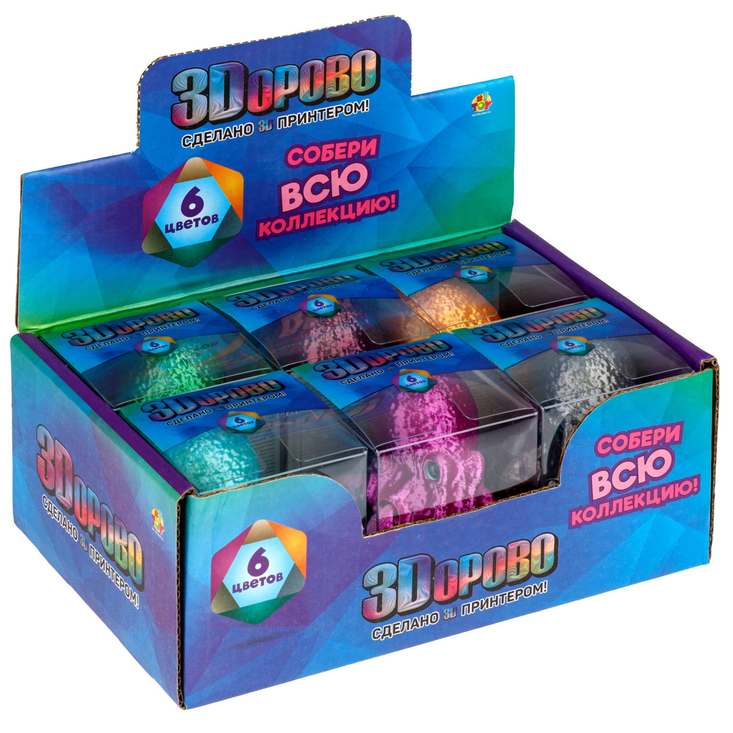 3D-игрушка 1TOY 3Dорово Осьминог, 21х6 см, 6 цветов в ассортименте