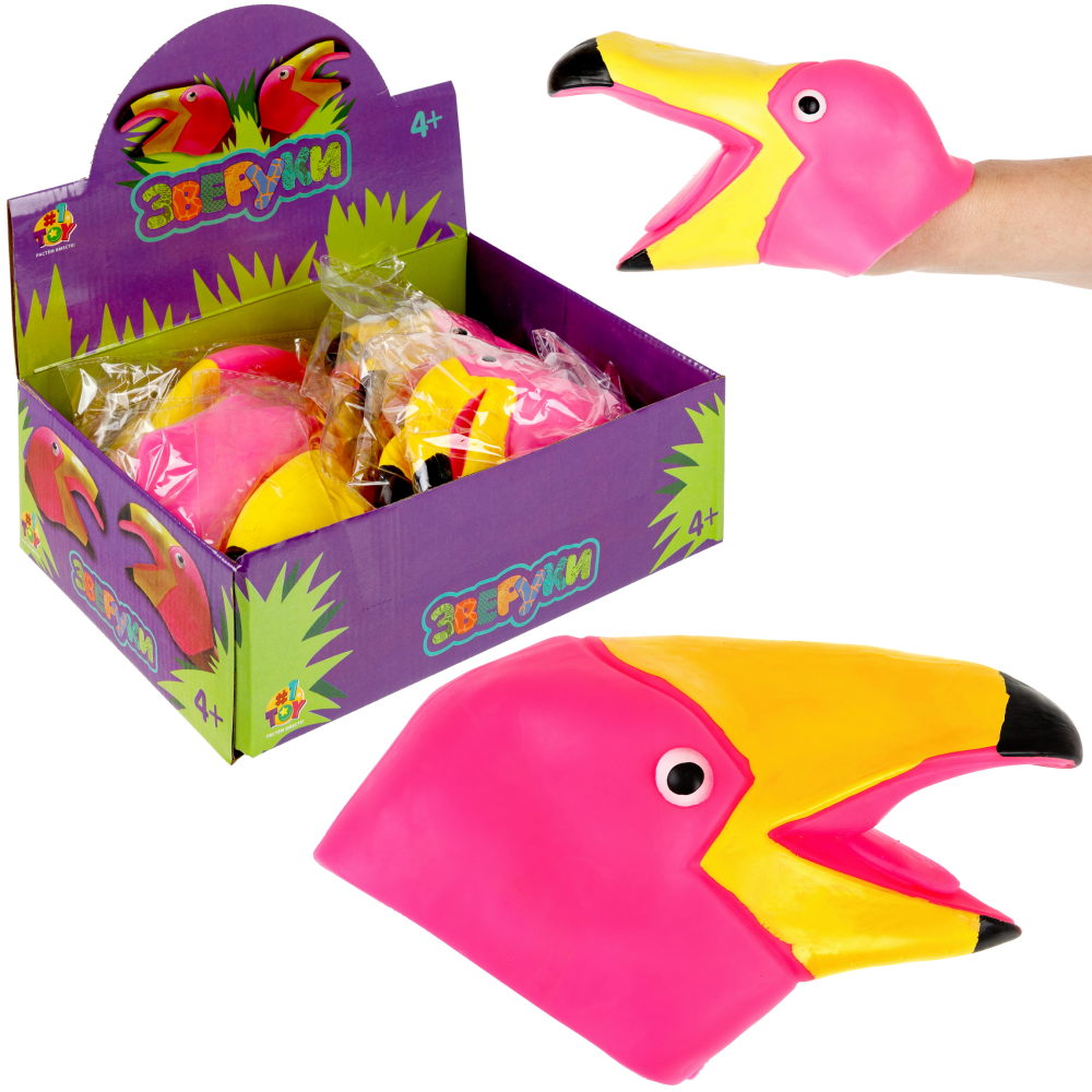 Игрушка на руку 1TOY Зверуки Фламинго
