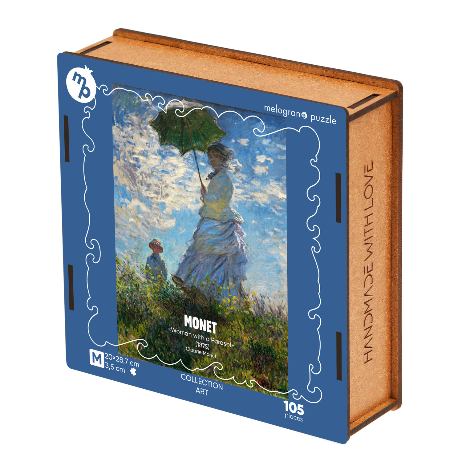 Деревянные пазлы Collection Art Клод Моне, Дама с зонтиком, 105 деталей, 20х28,7 см, 10+