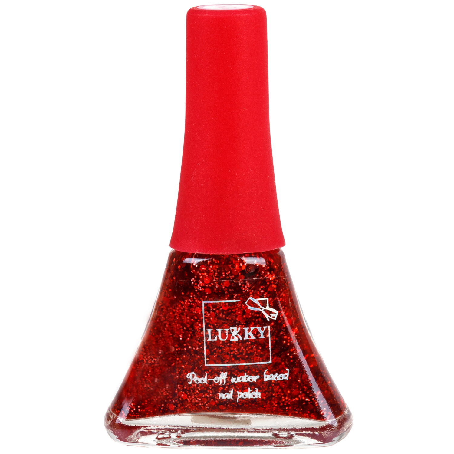 Детский лак для ногтей на водной основе с блестками Lukky, Конфетти, безопасный, цвет 02К, красный, блистер, 5,5 мл