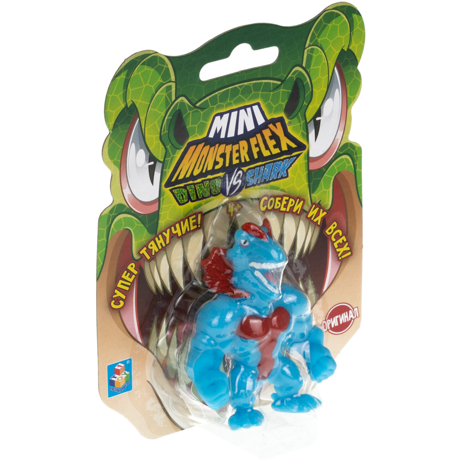 1TOY MONSTER FLEX MINI DINO и SHARK, тянущиеся фигурки, 10 видов в ассортименте