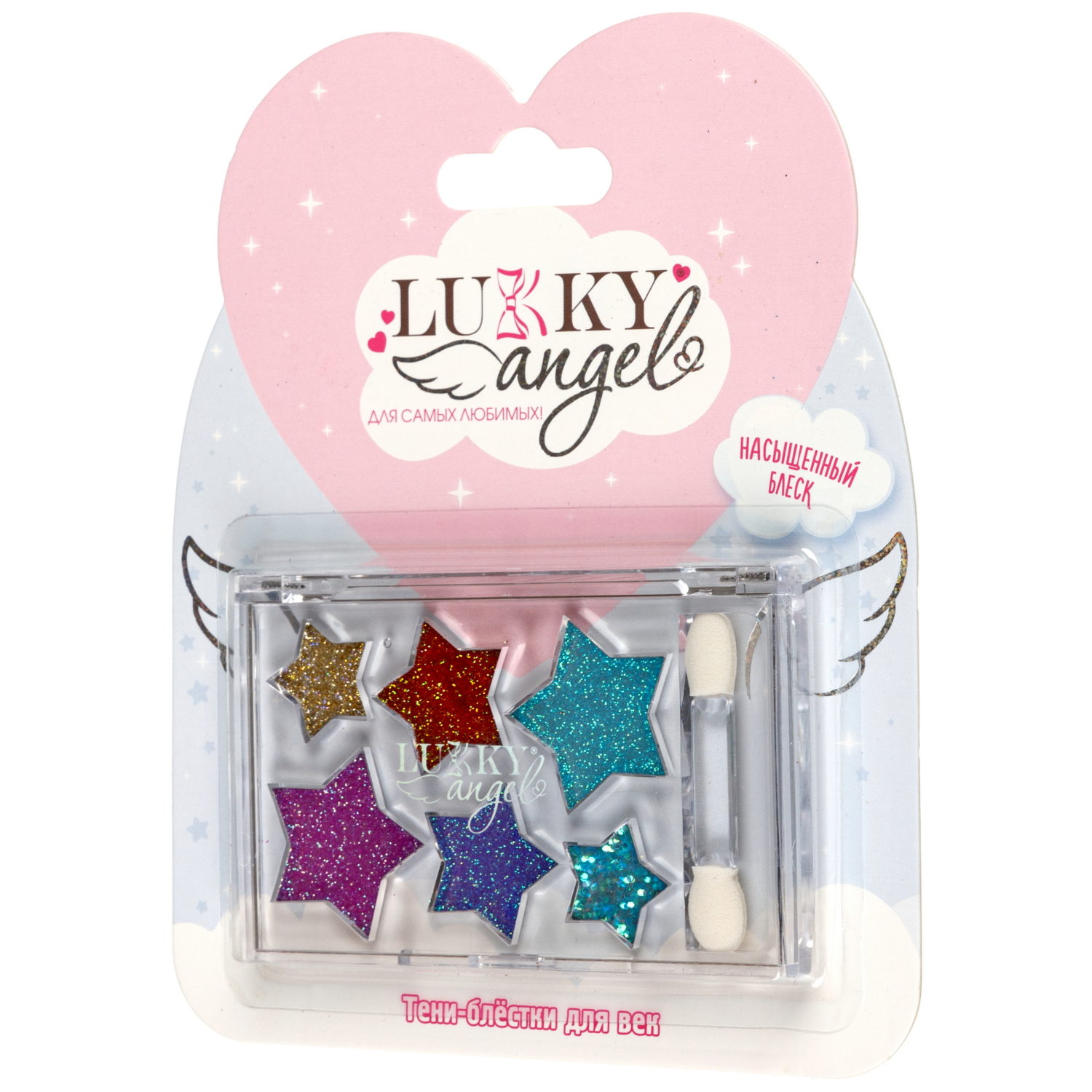 Палетка крем-теней для век детских Lukky Angel, «Звездочки», 6 цветов, 5,4 г