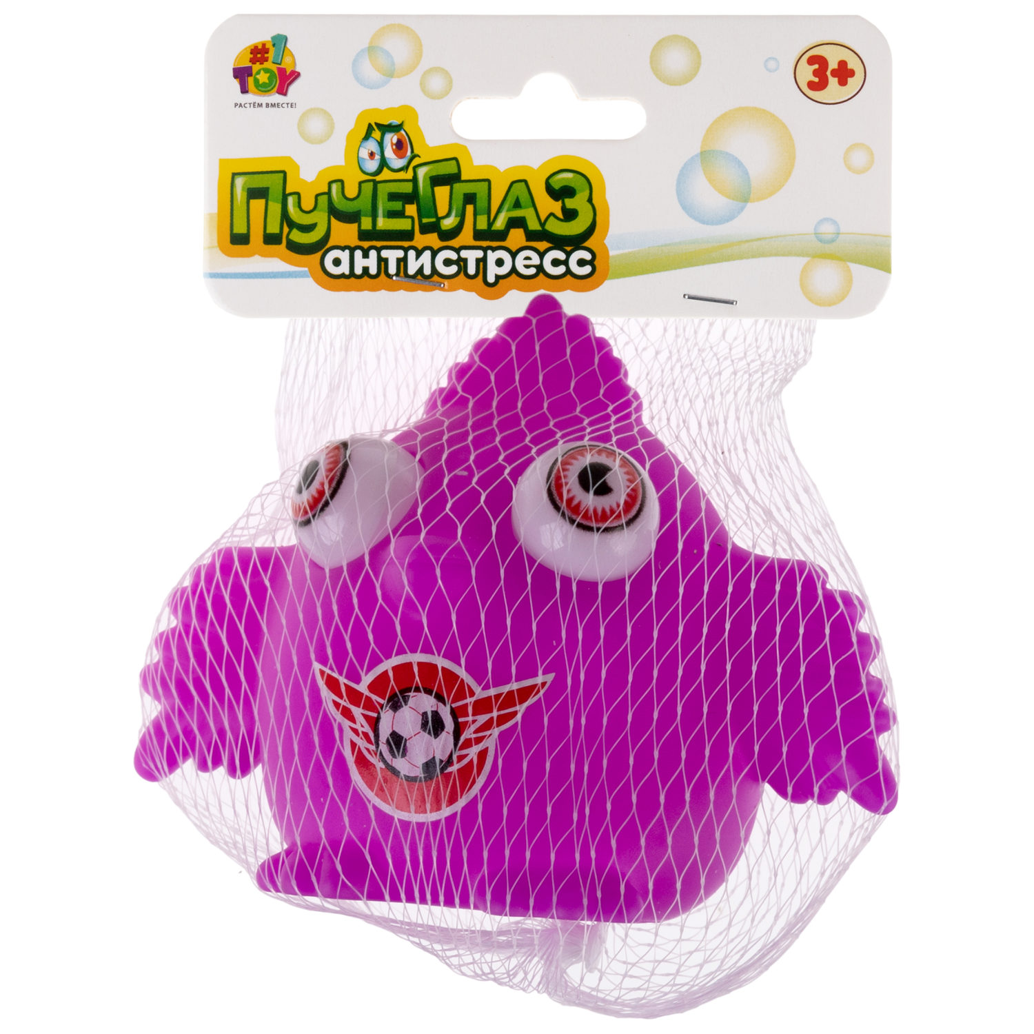 1TOY Пучеглаз-антистресс "Птицы" 7х6x5 см, фиолетовый