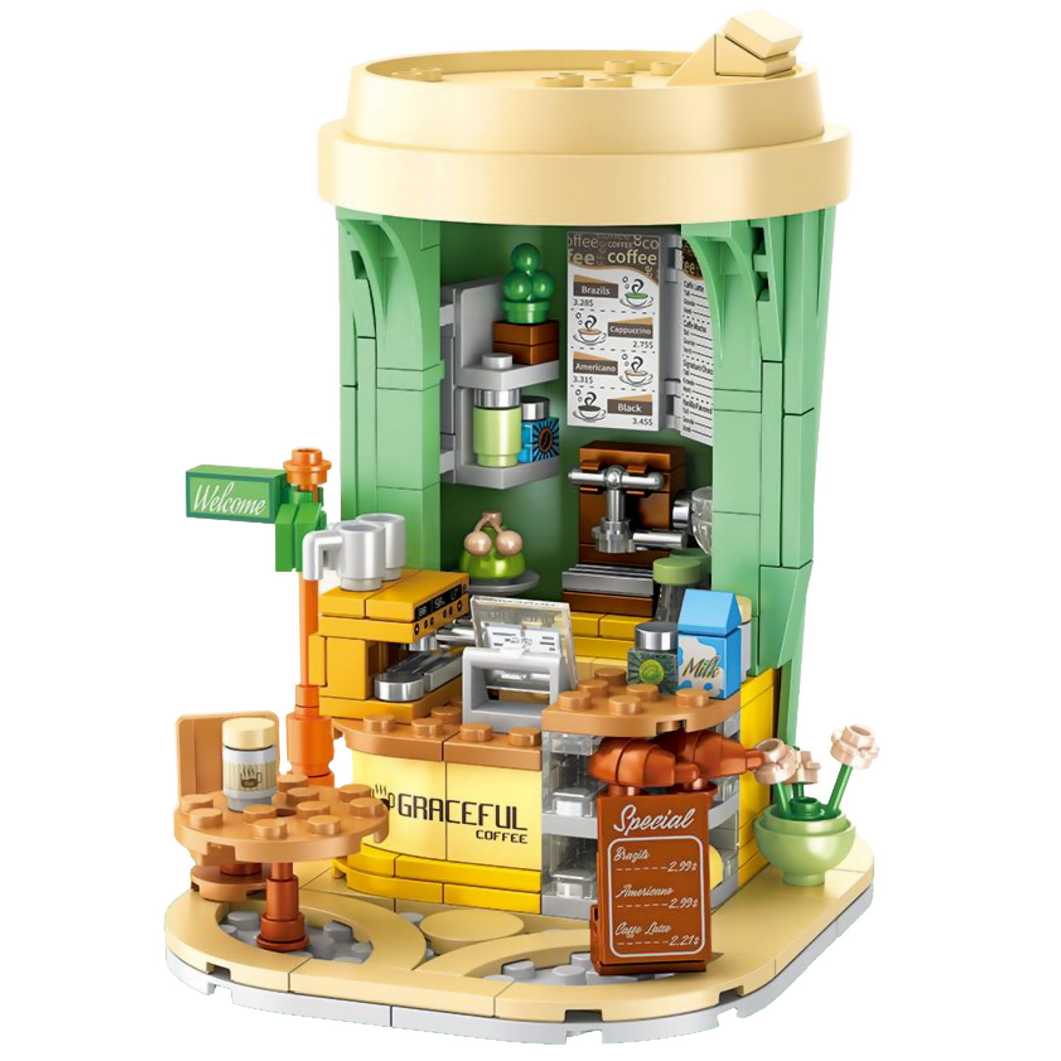 Конструктор 1TOY Blockformers  "Кофейня", со светом, 268 деталей