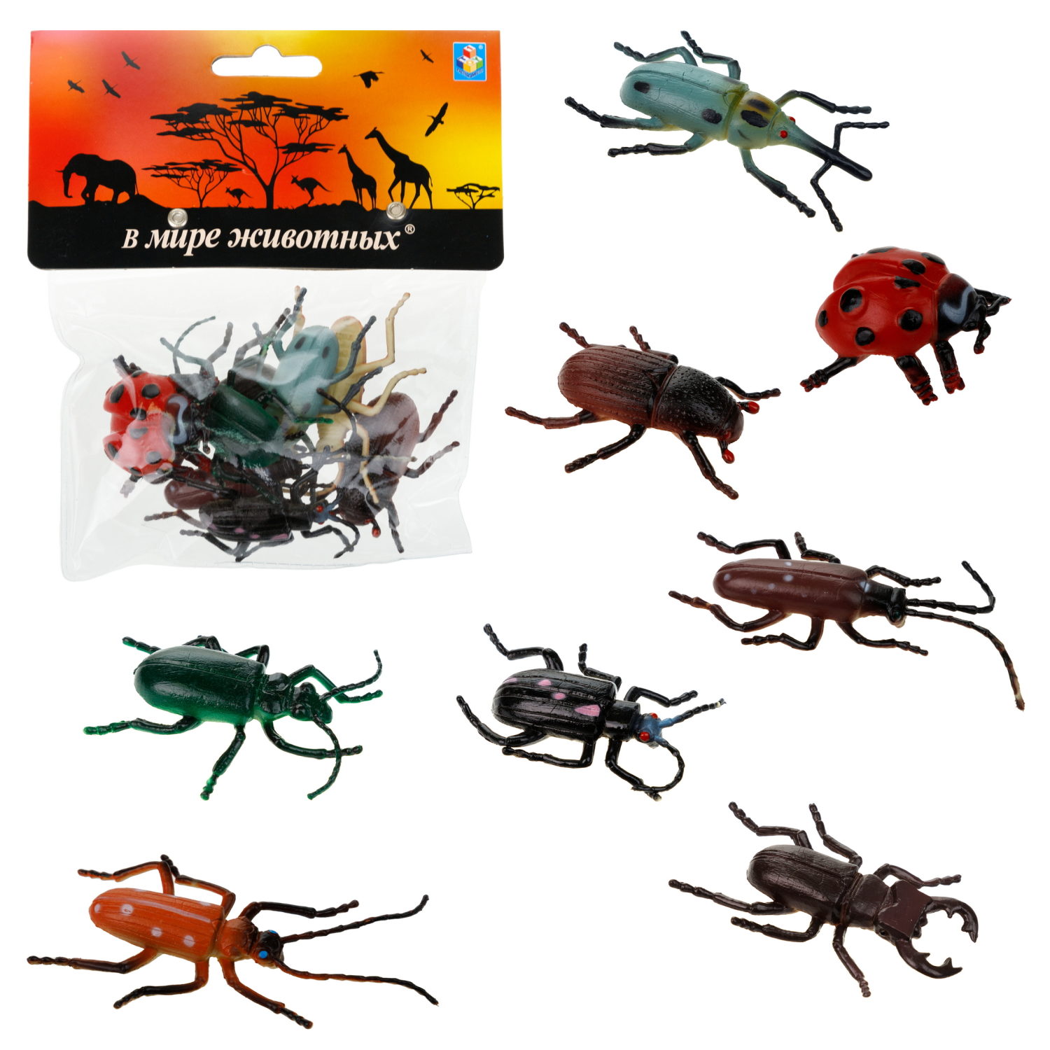 Насекомые для детей 1TOY "В мире животных", игрушки фигурки, 8 шт., 5 см