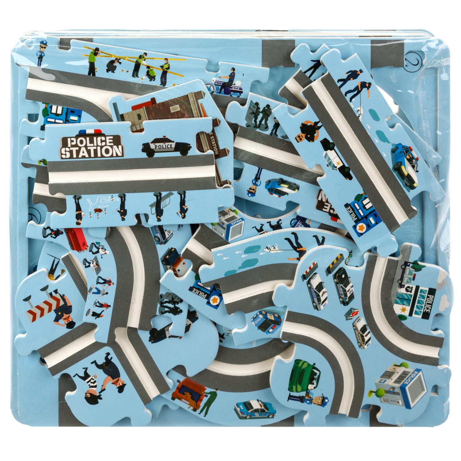 Игровой набор 1TOY Пазл-трек "Городской патруль", с машинкой, 44 детали