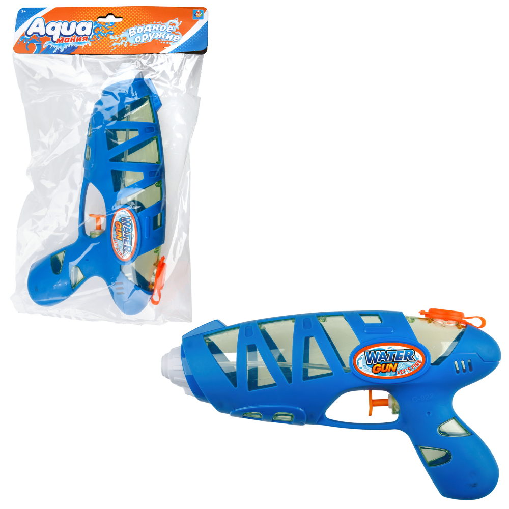Водный пистолет водяной 1TOY средний, механический, бластер, игрушечное оружие