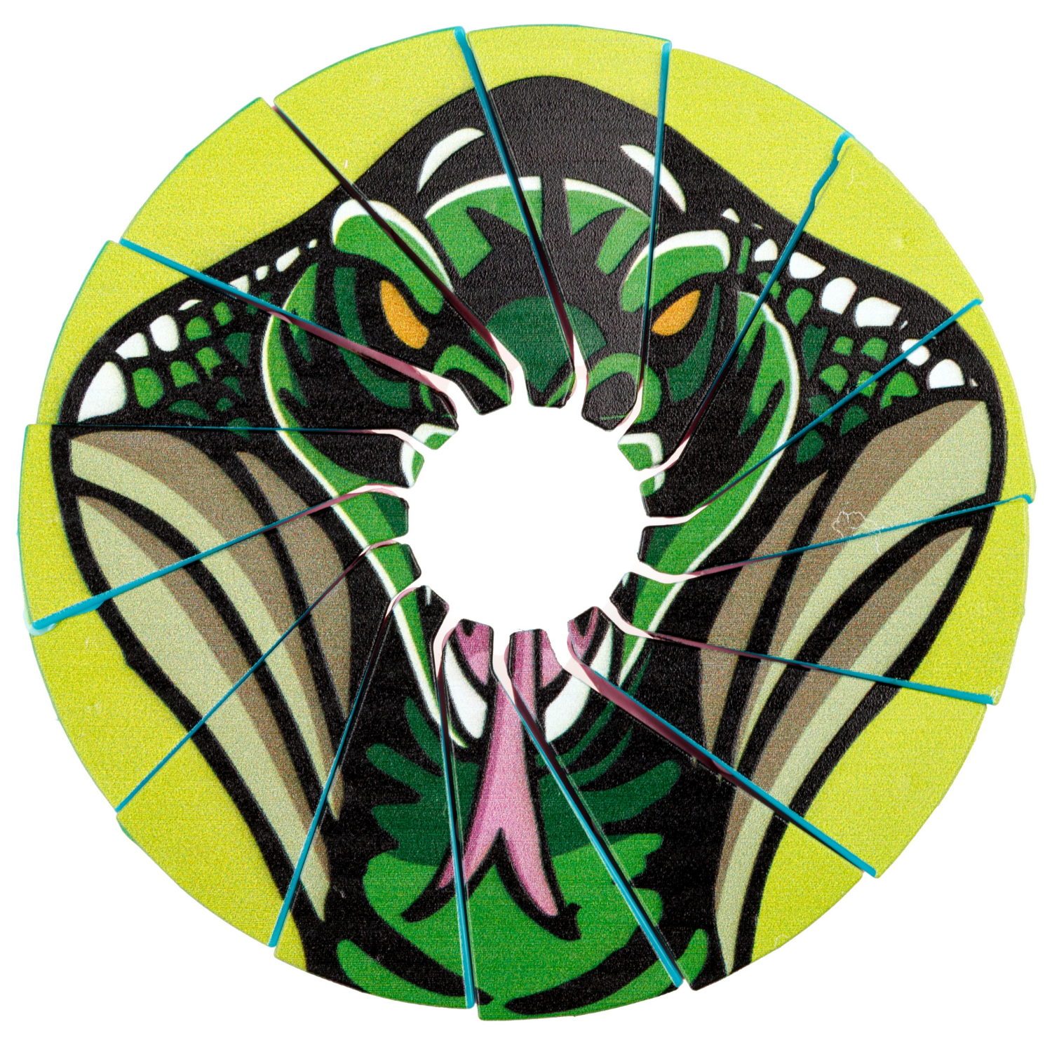 Фрисби складной 1TOY 12/25 см, с принтом, змея